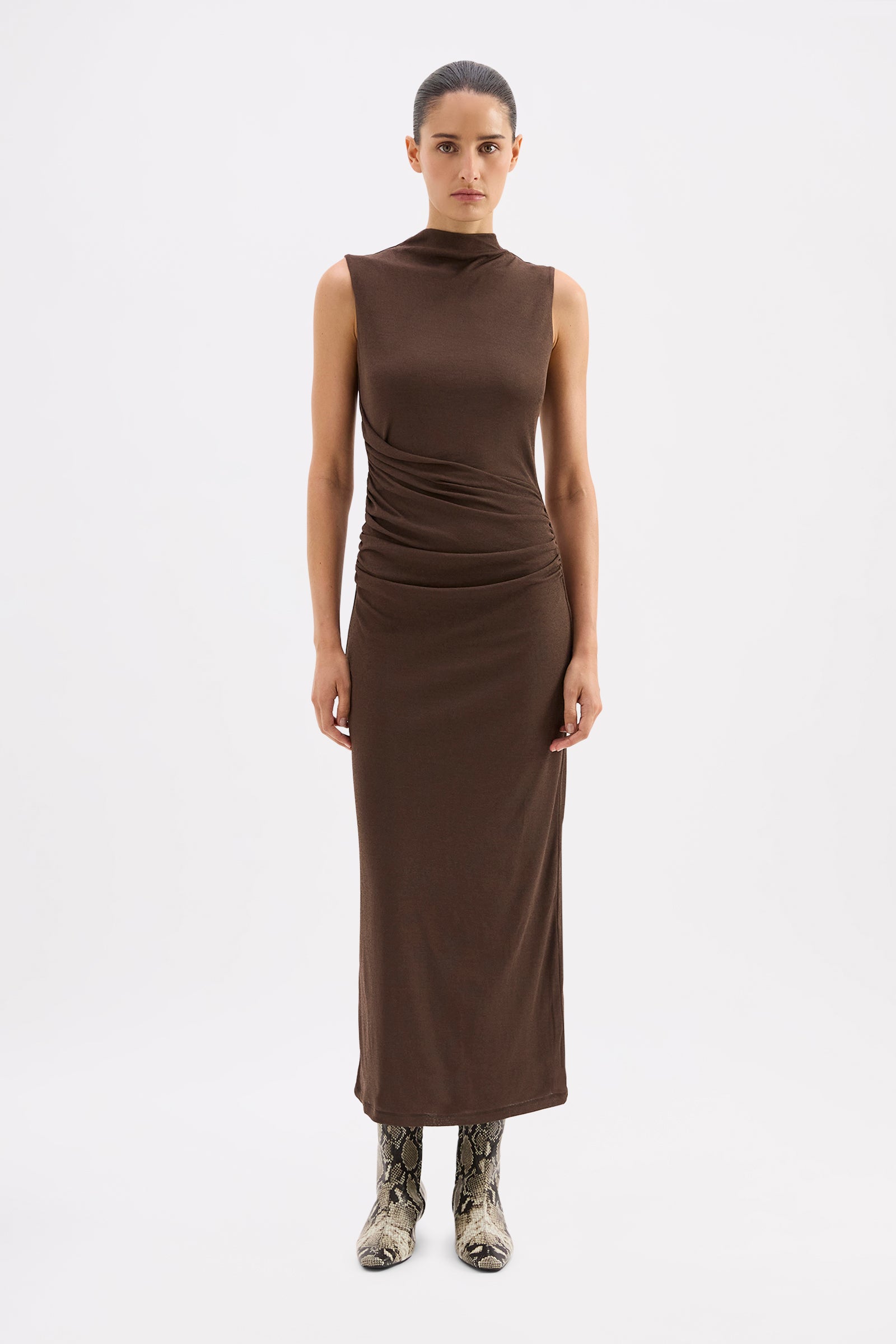 Sara Mesh Dress Walnut 