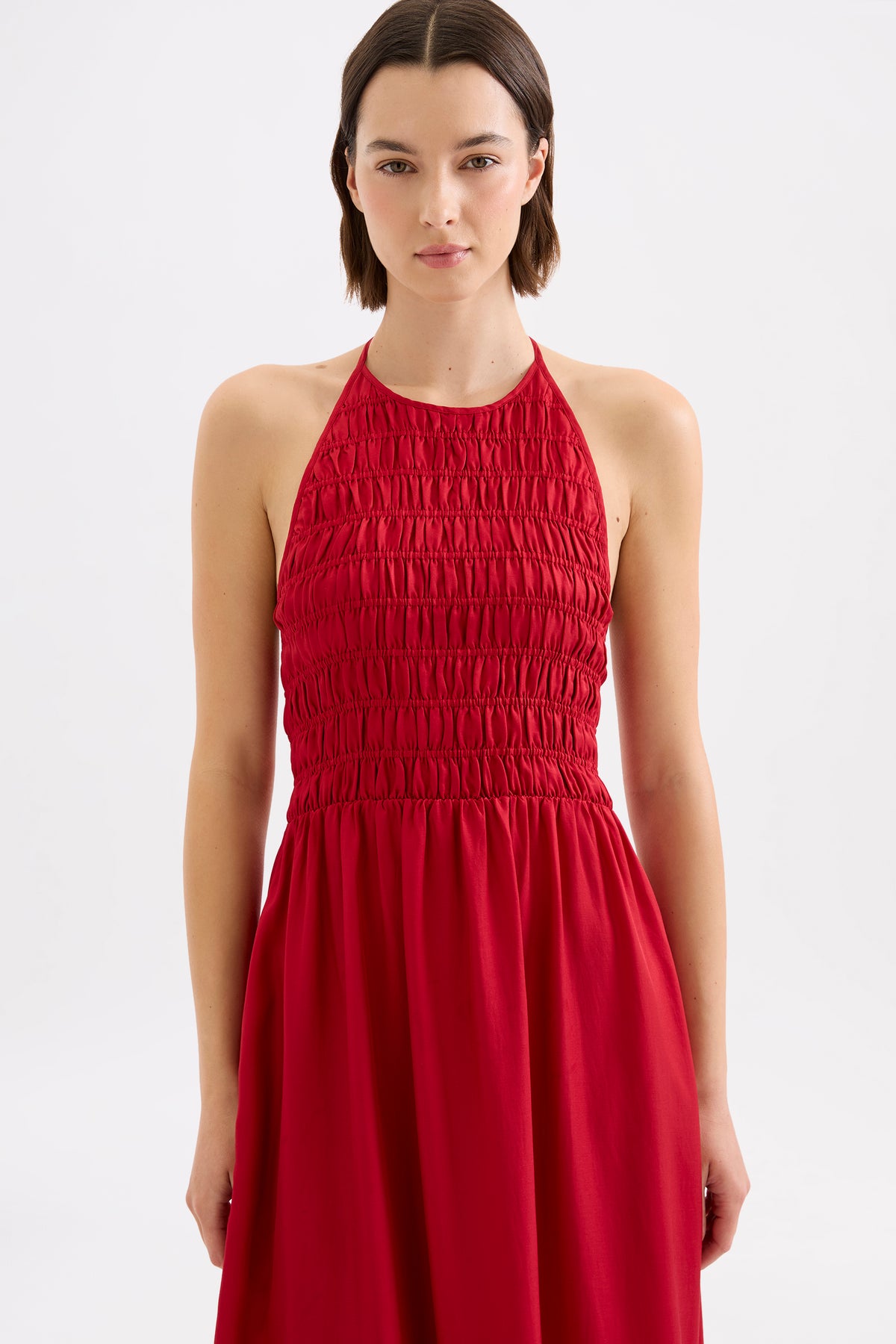 Mira Tencel Maxi Dress Crimson 
