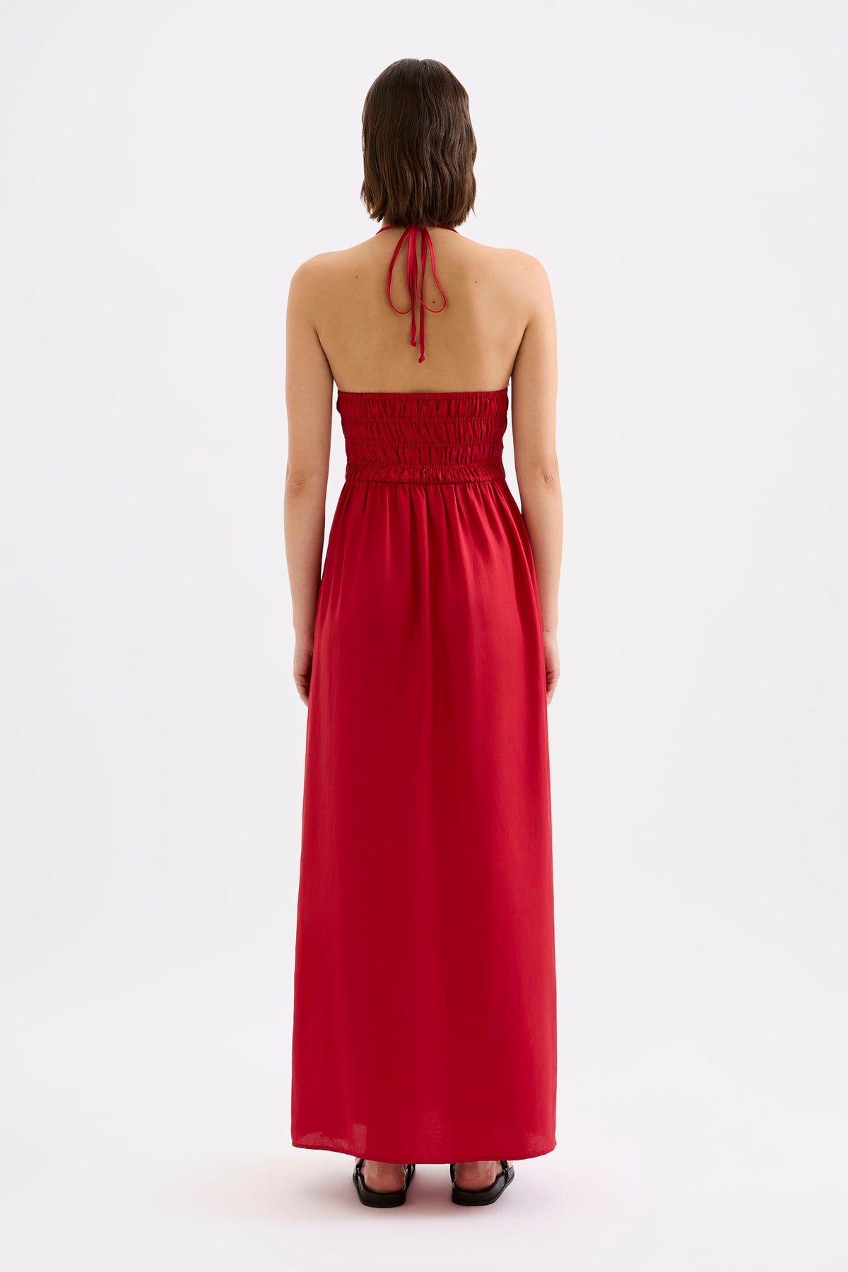 Mira Tencel Maxi Dress Crimson 