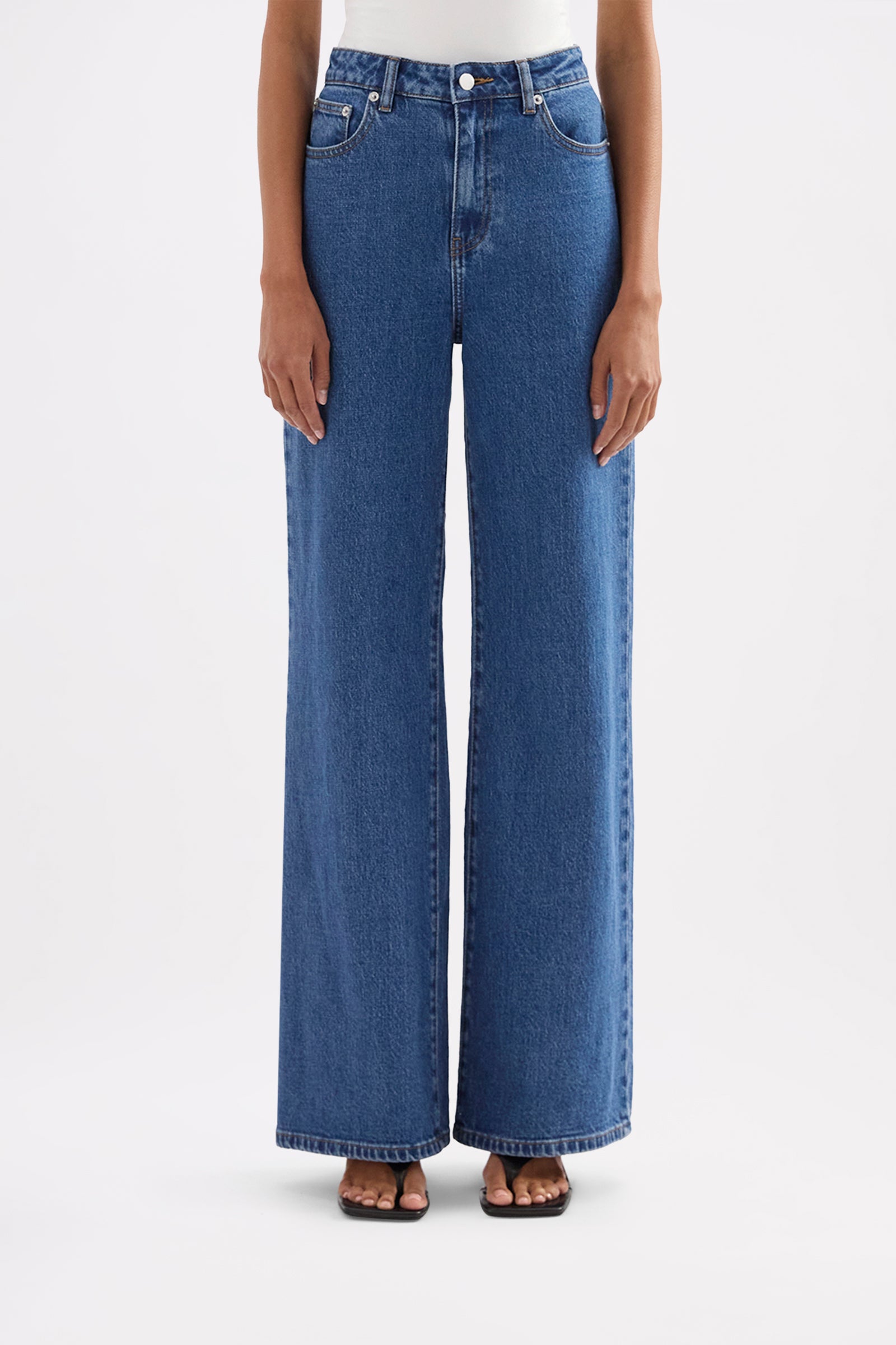 Organic Stretch Wide Leg Jean Royal Blue 