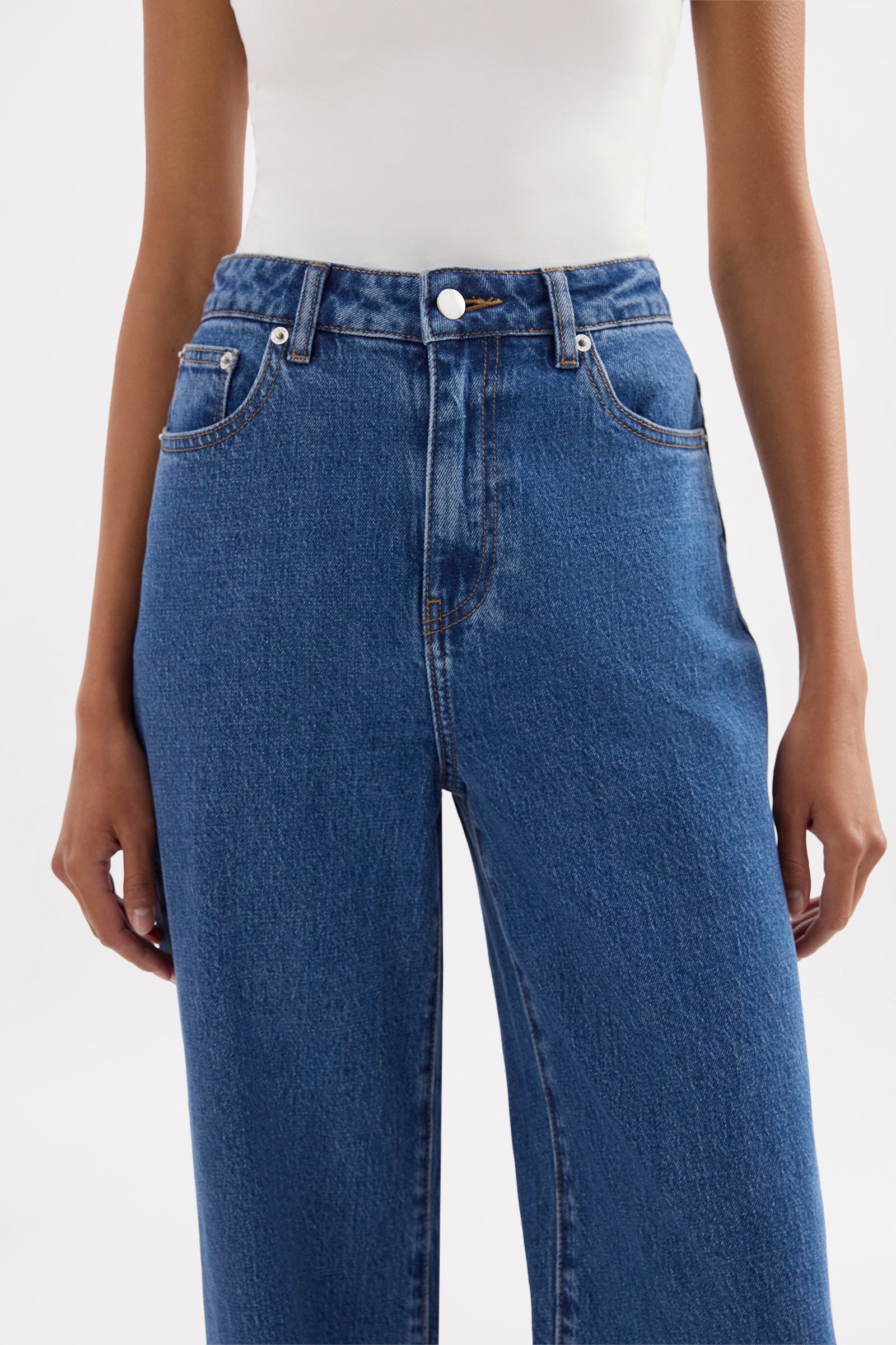 Organic Stretch Wide Leg Jean Royal Blue 