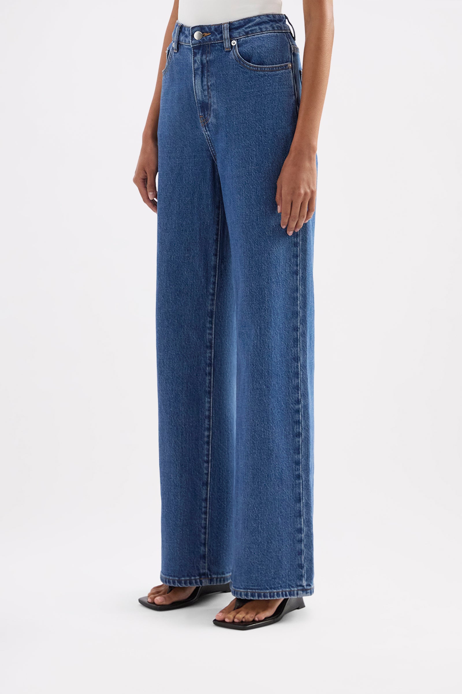 Organic Stretch Wide Leg Jean Royal Blue 