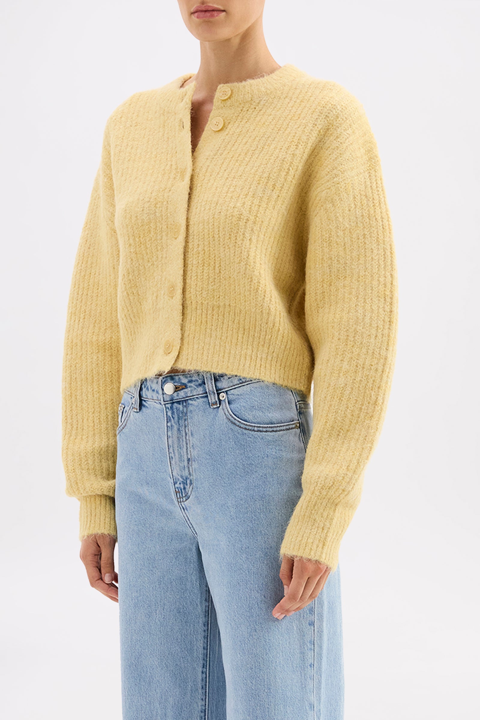 Nixon Cropped Cardigan Butter 