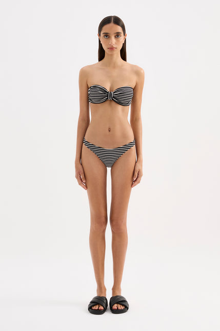 Stripe Crinkle Cheeky Brief Black Stripe 