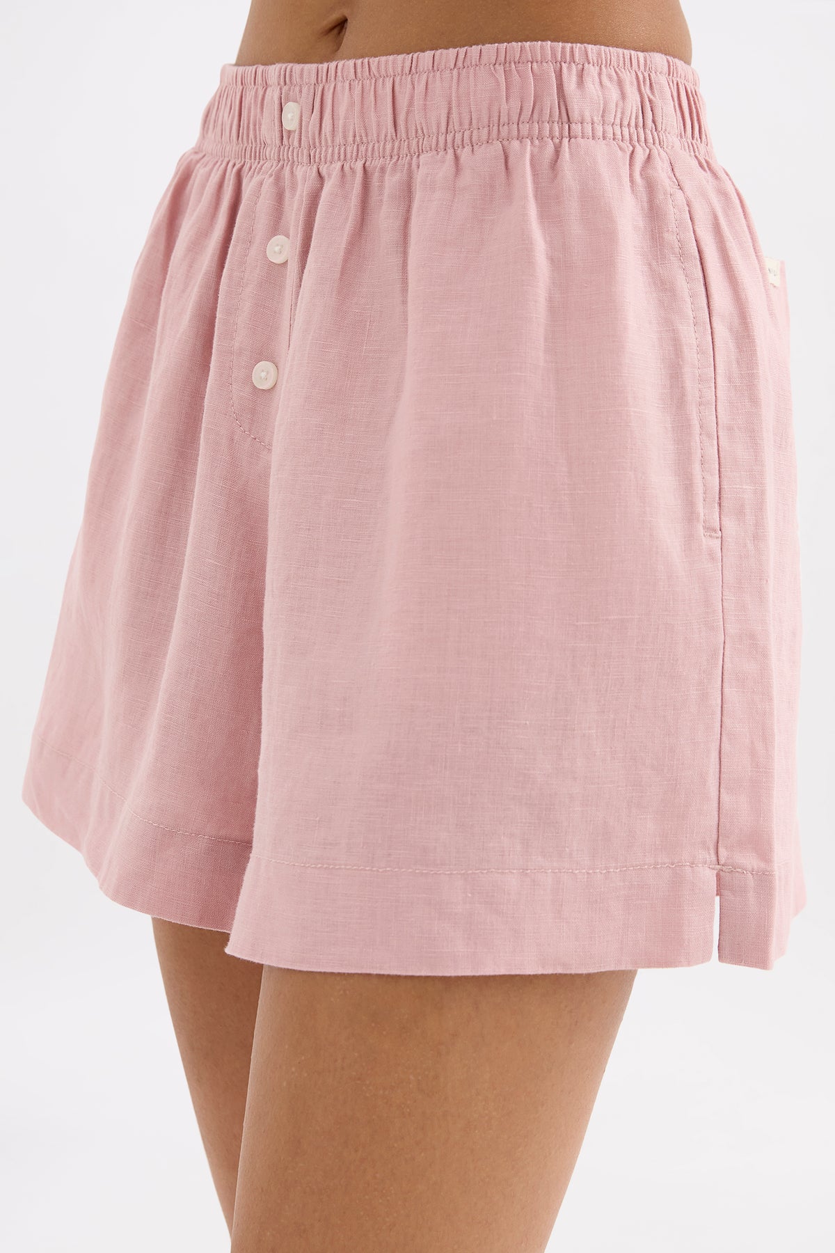Lounge Linen Longline Shirt & Short Set 
