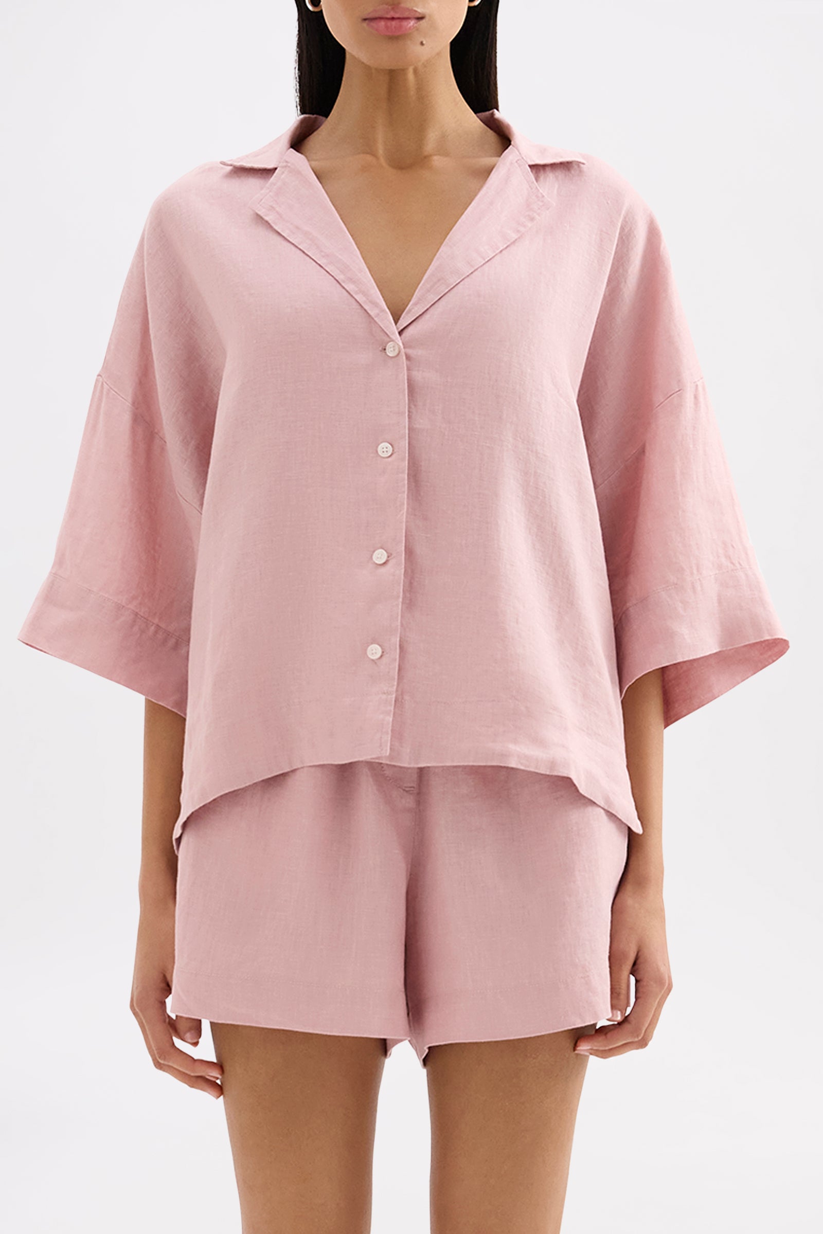 Lounge Linen Shirt Blush 