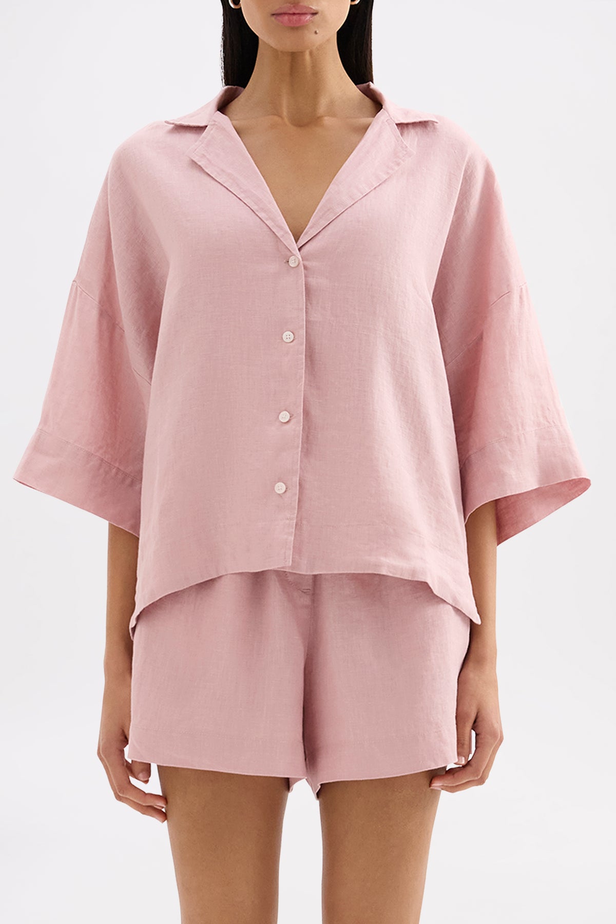 Lounge Linen Shirt & Crop Pant Set 