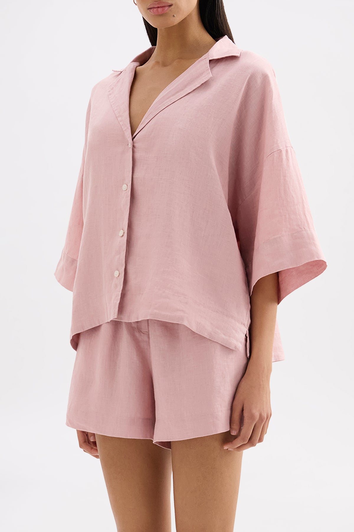 Lounge Linen Shirt & Short Set 