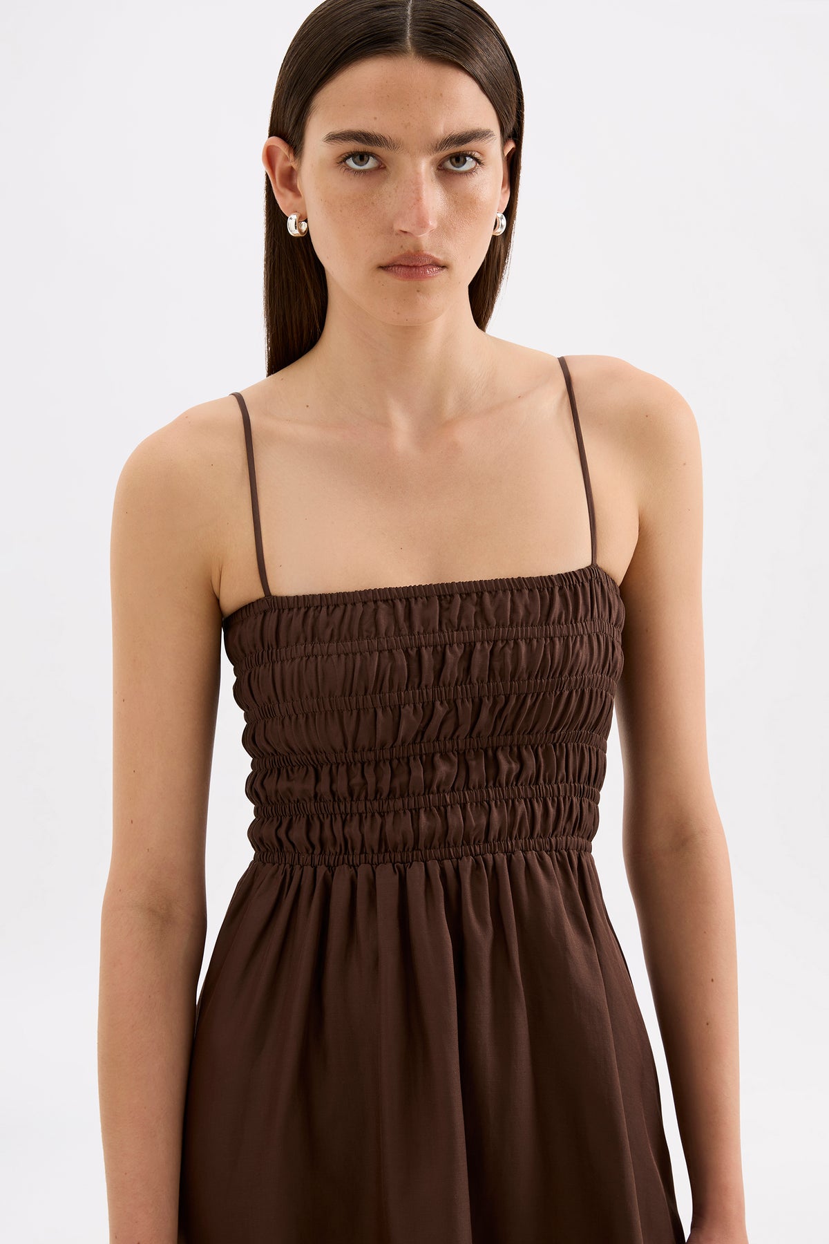 Jaslynn Tencel Mini Dress Chocolate 