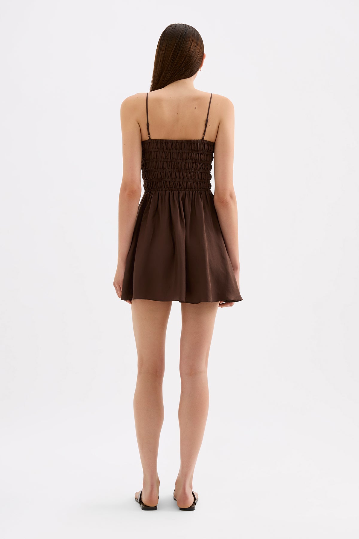 Jaslynn Tencel Mini Dress Chocolate 
