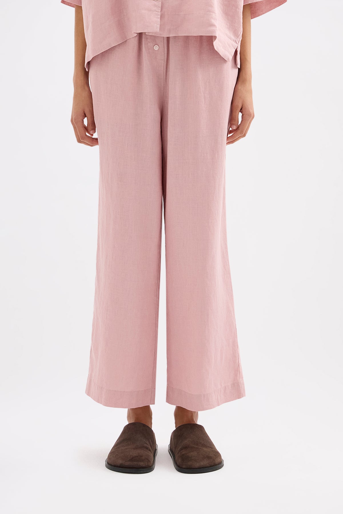 Lounge Linen Shirt & Crop Pant Set 