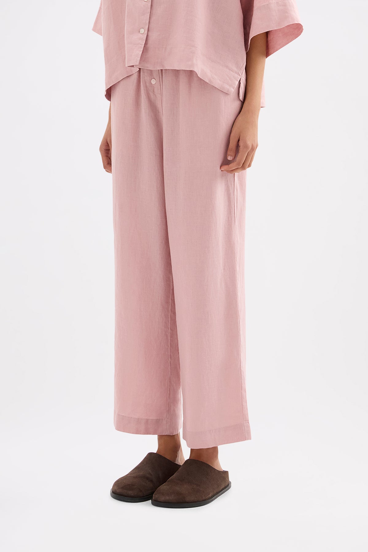Lounge Linen Shirt & Crop Pant Set 