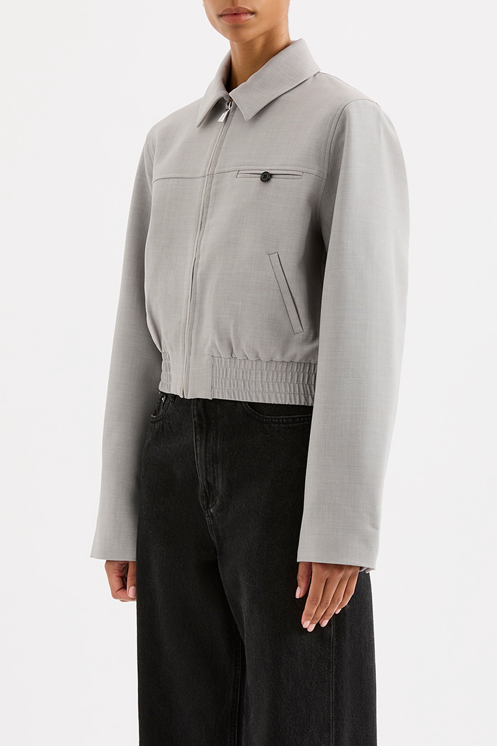 Elena Bomber Jacket Heather Grey 