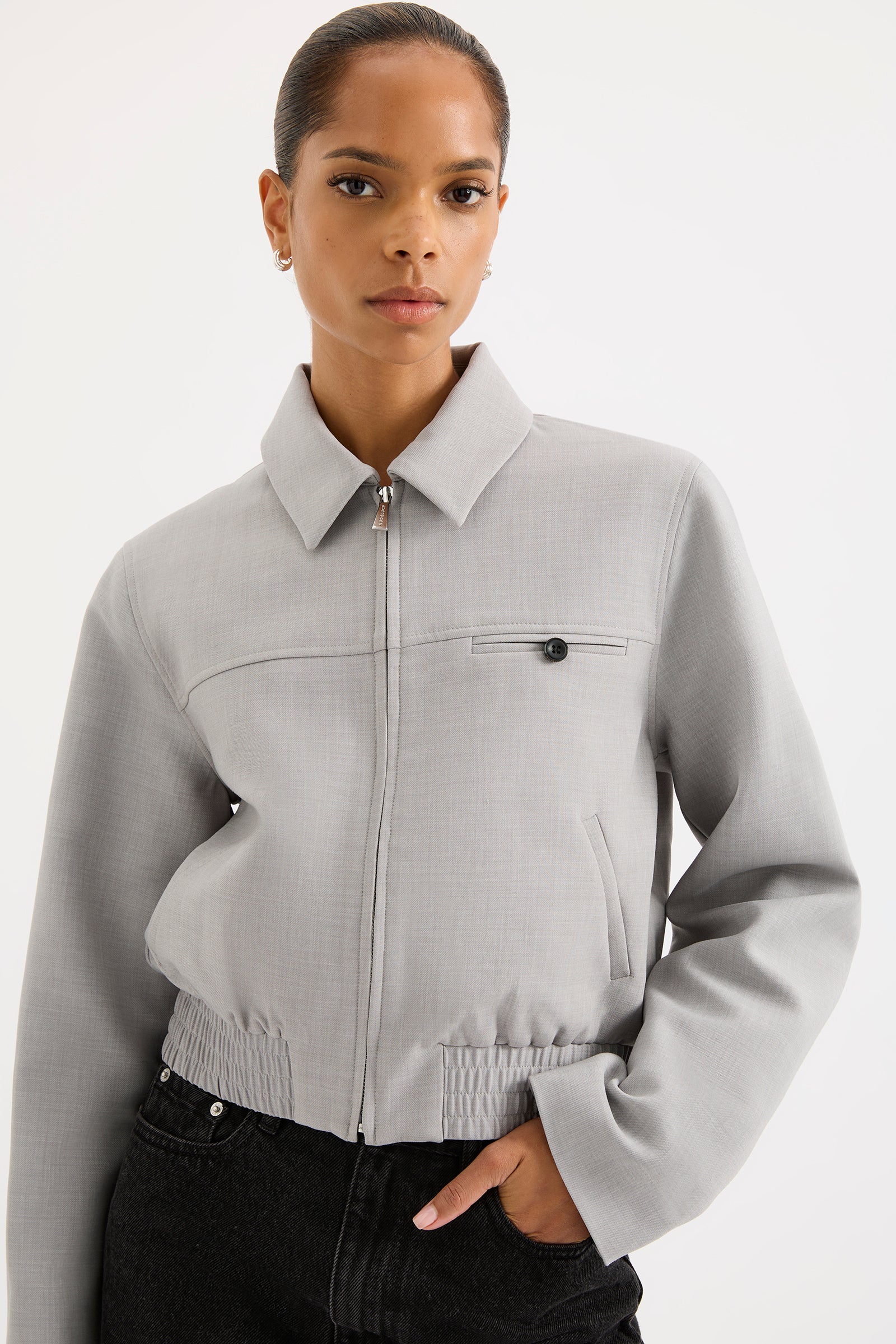 Elena Bomber Jacket Heather Grey 
