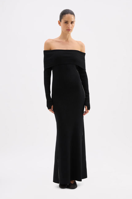 Kirby Knit Maxi Dress Black 