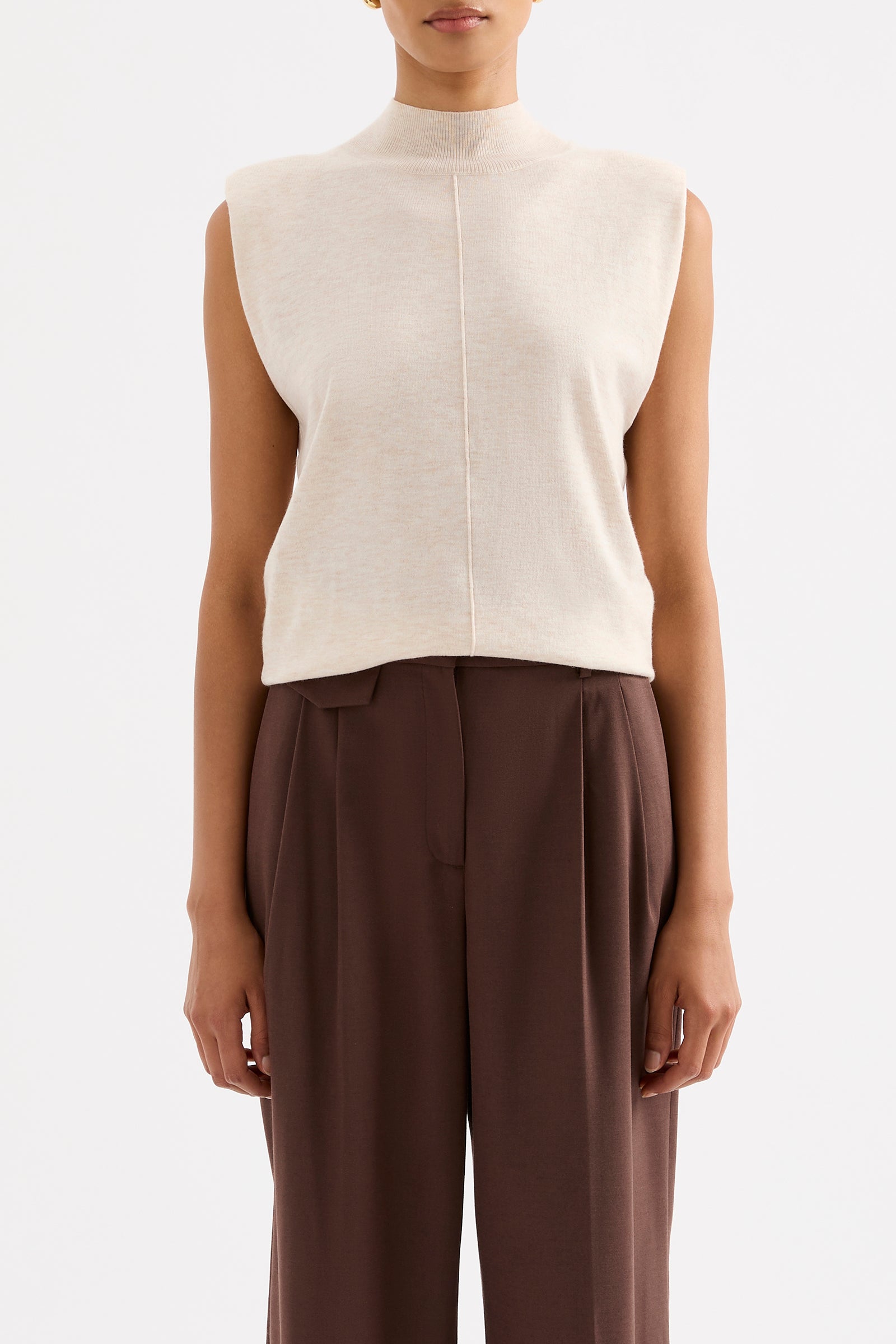 Rae Knit Tank Cream Marle 