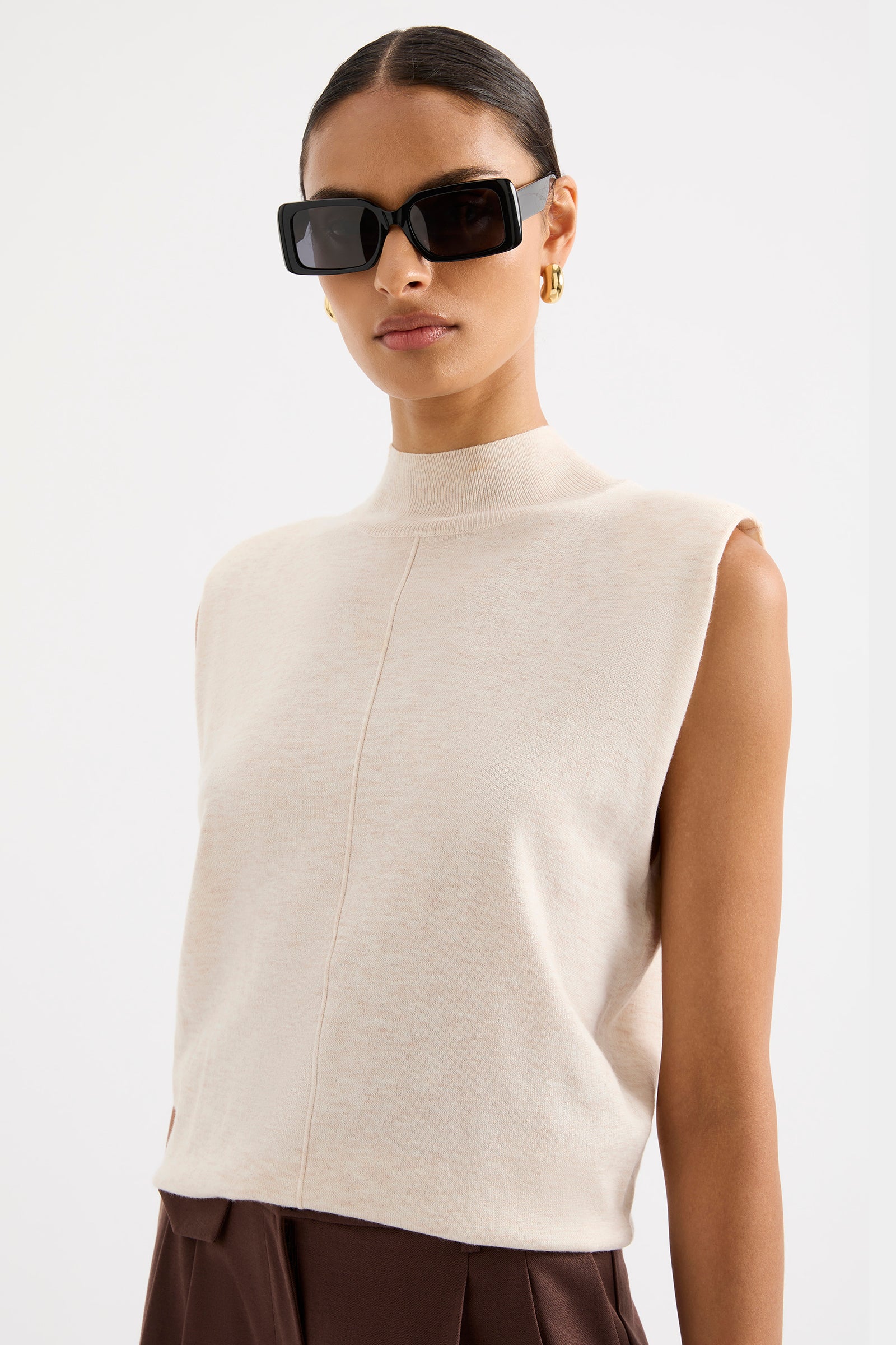 Rae Knit Tank Cream Marle 