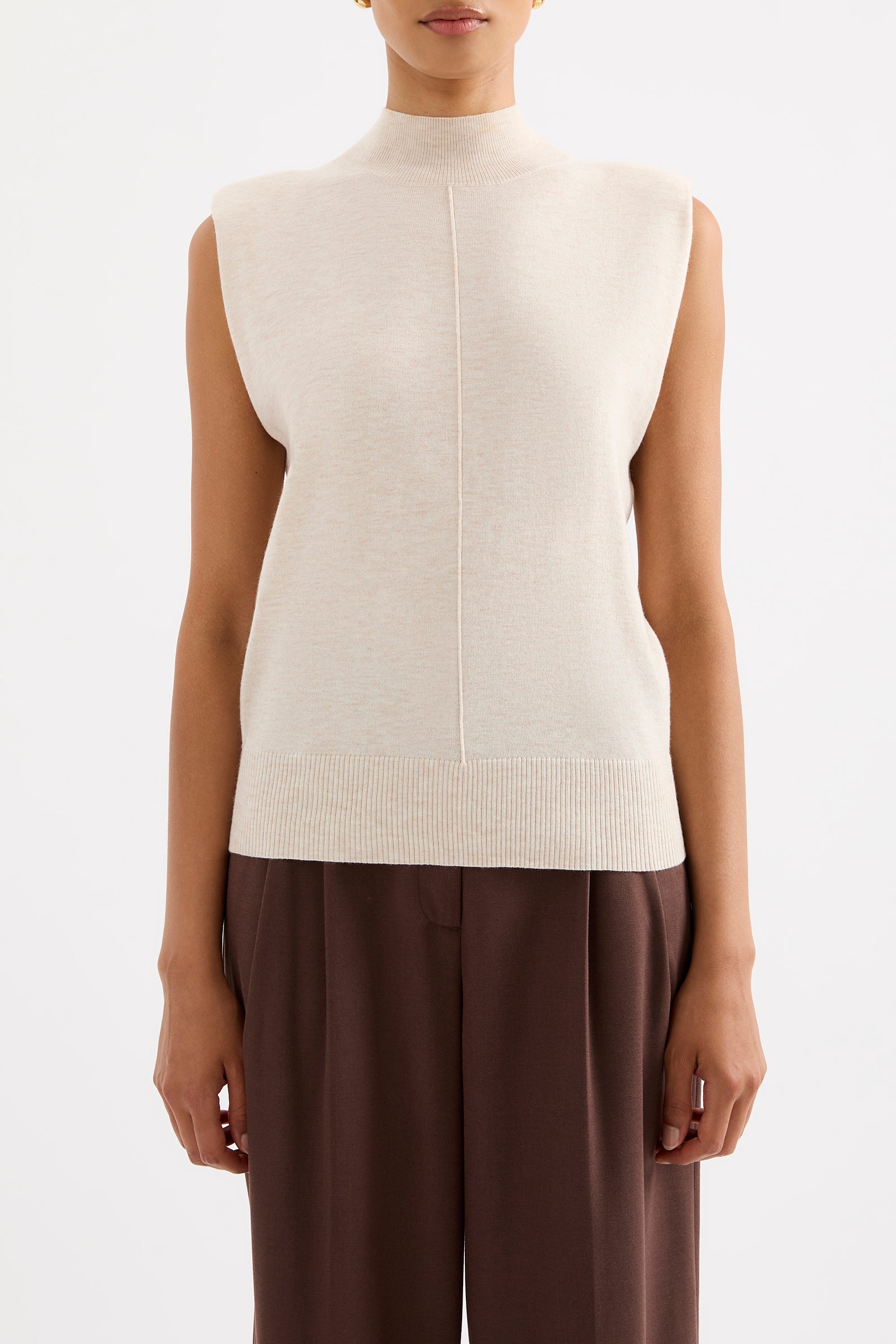 Rae Knit Tank Cream Marle 