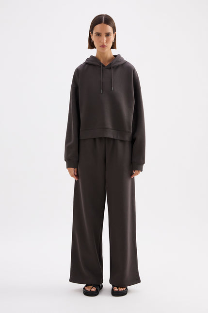 Carter Wide Leg Track Pant Coal 