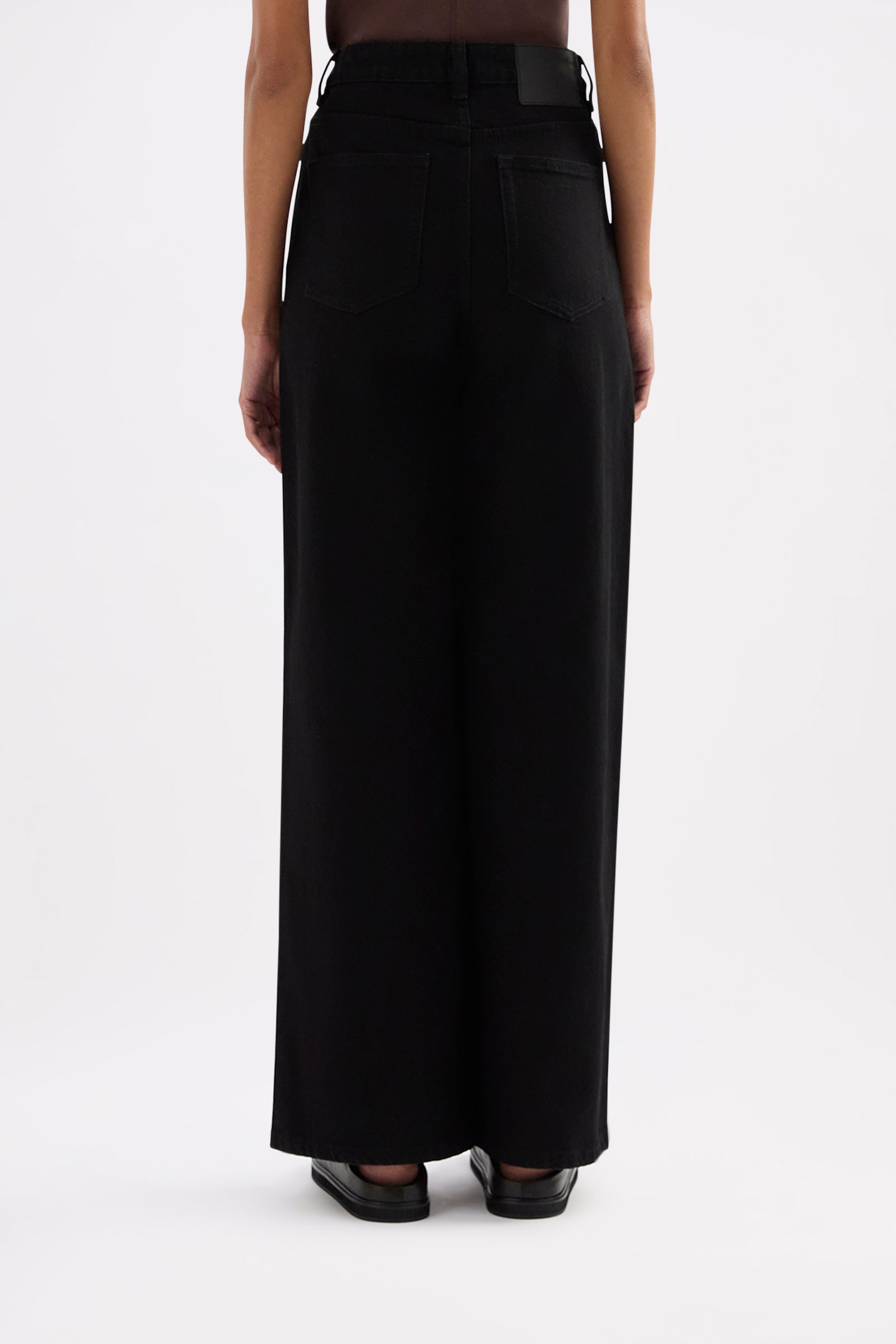 Organic Stretch Wide Leg Jean Black 