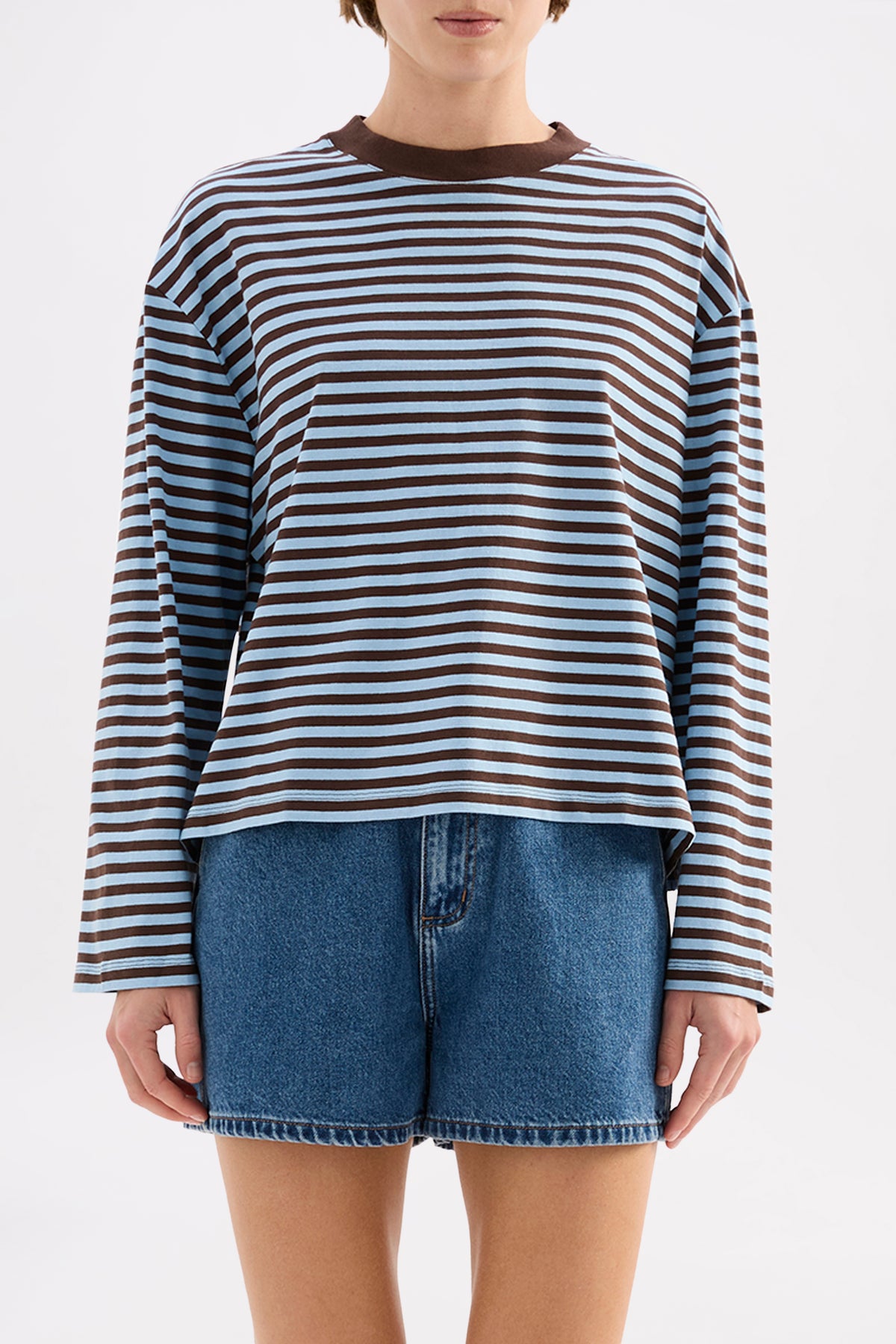 Organic Stripe Ls Tee Bermuda Stripe 