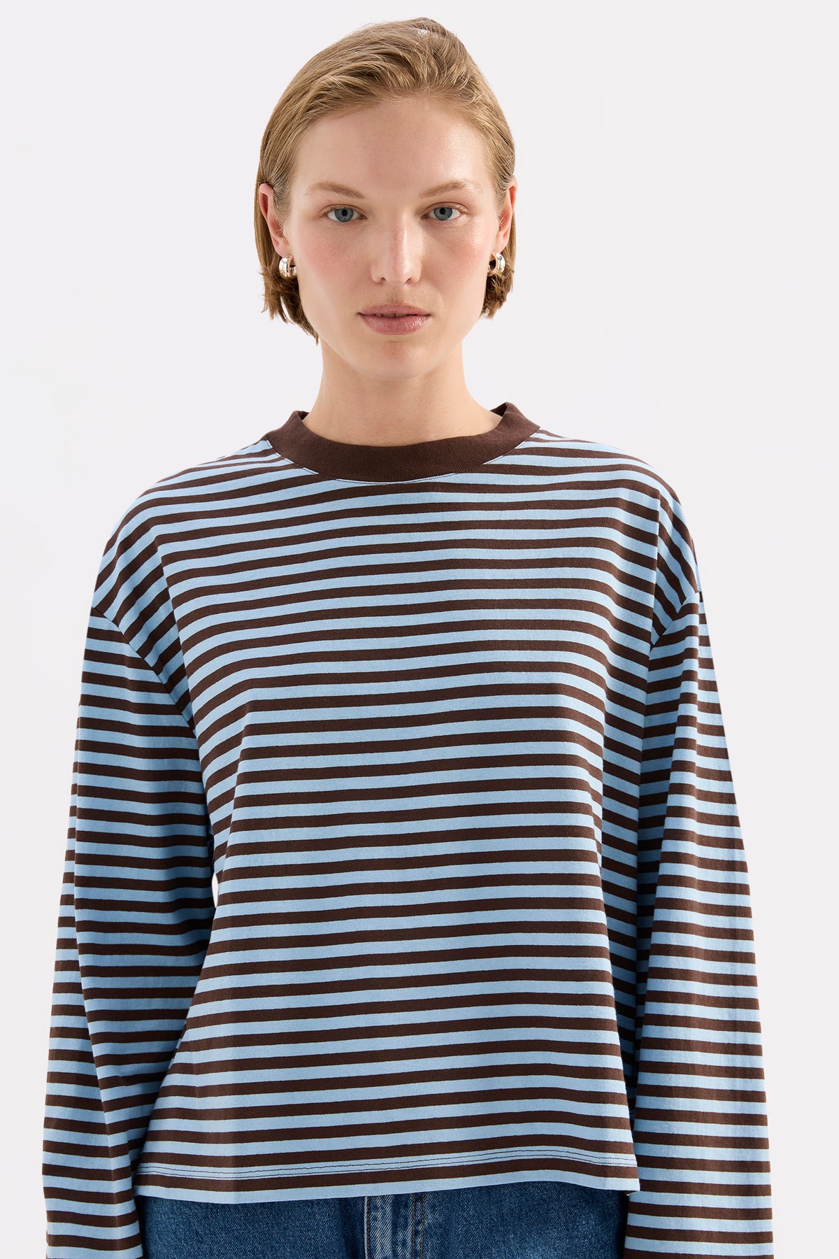 Organic Stripe Ls Tee Bermuda Stripe 
