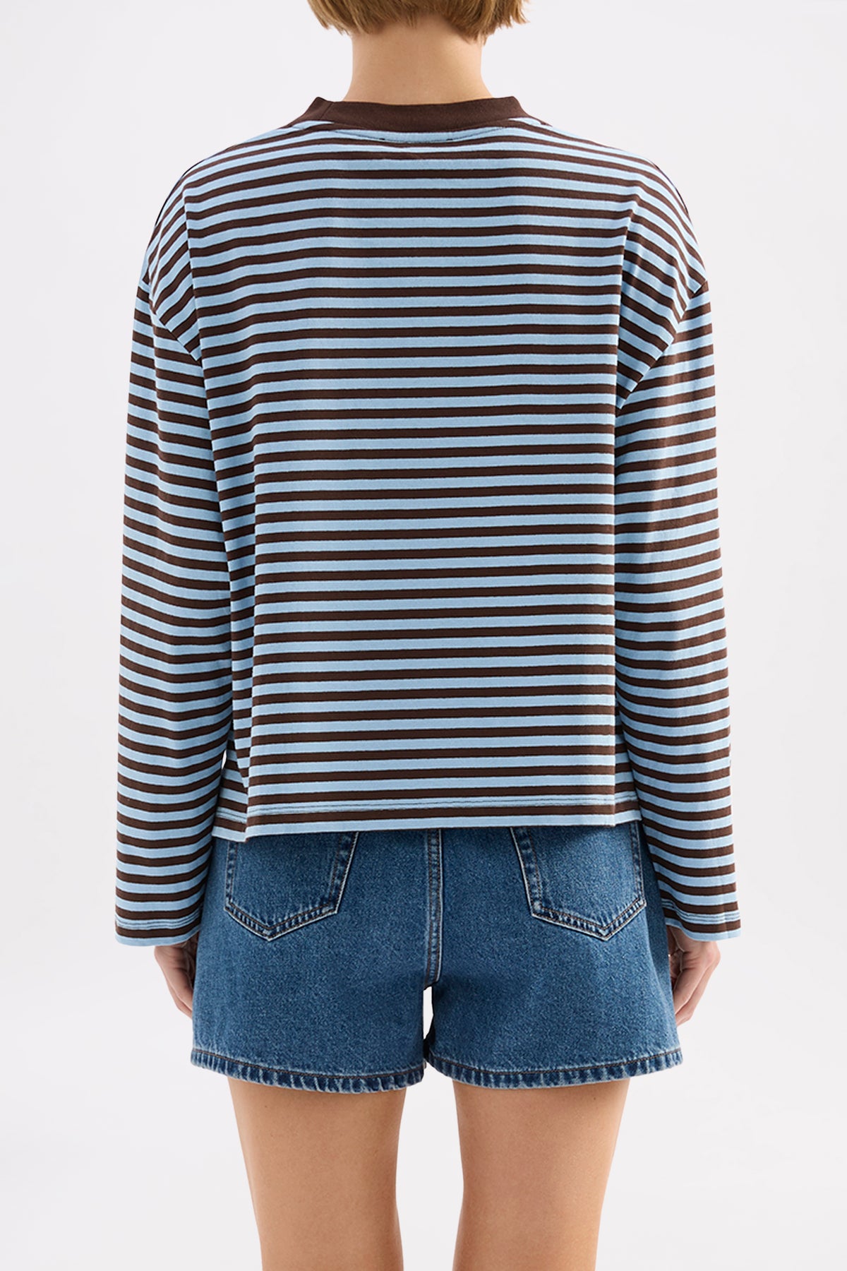 Organic Stripe Ls Tee Bermuda Stripe 