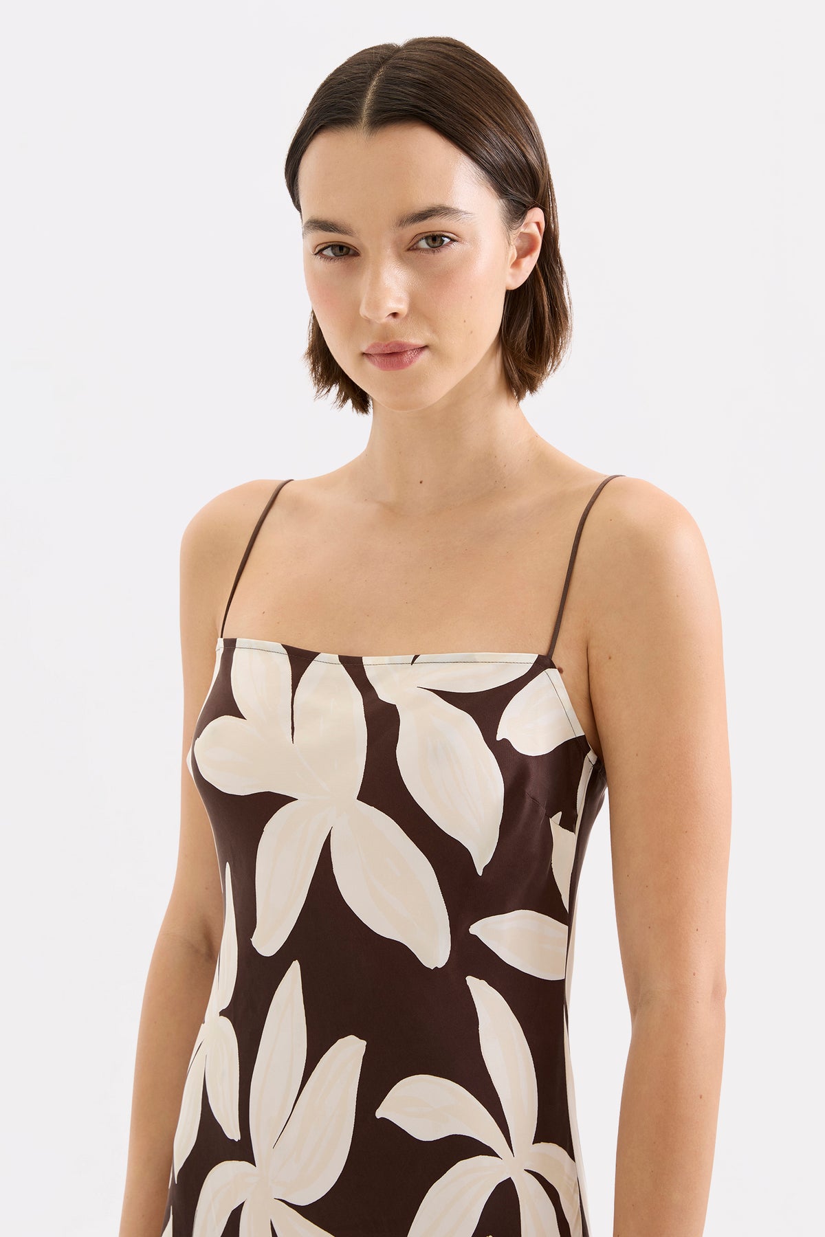 Corfu Cupro Slip Dress Corfu Choc 