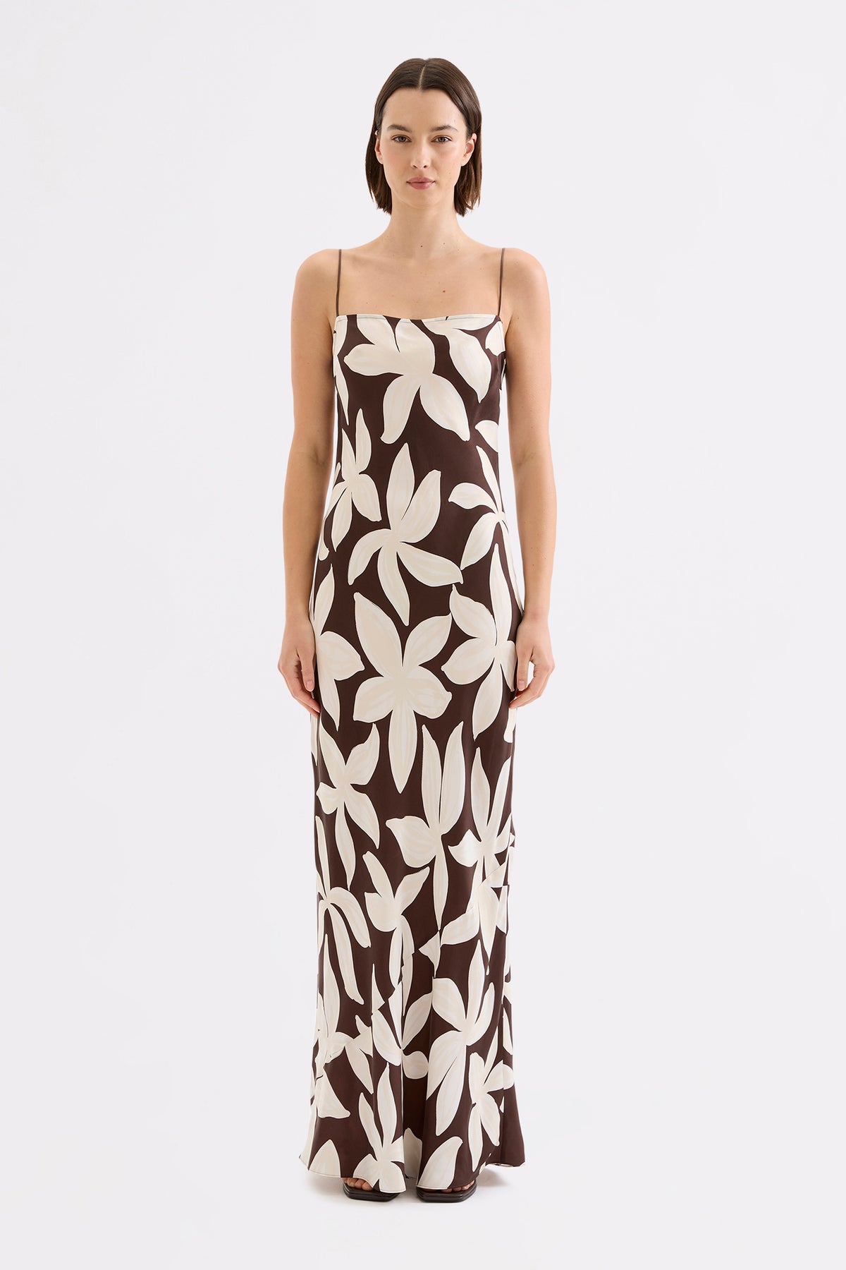 Corfu Cupro Slip Dress Corfu Choc 
