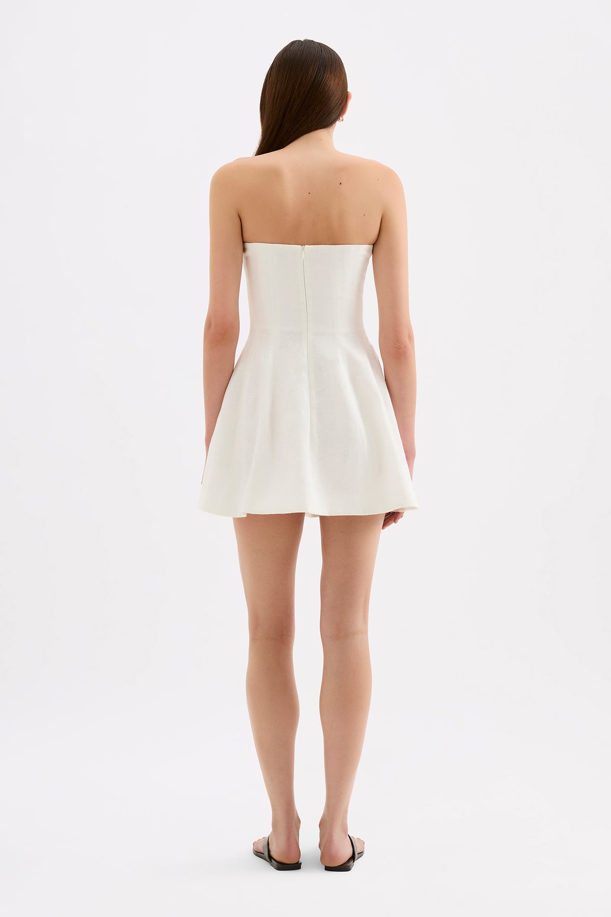Bronte Linen Mini Dress White 