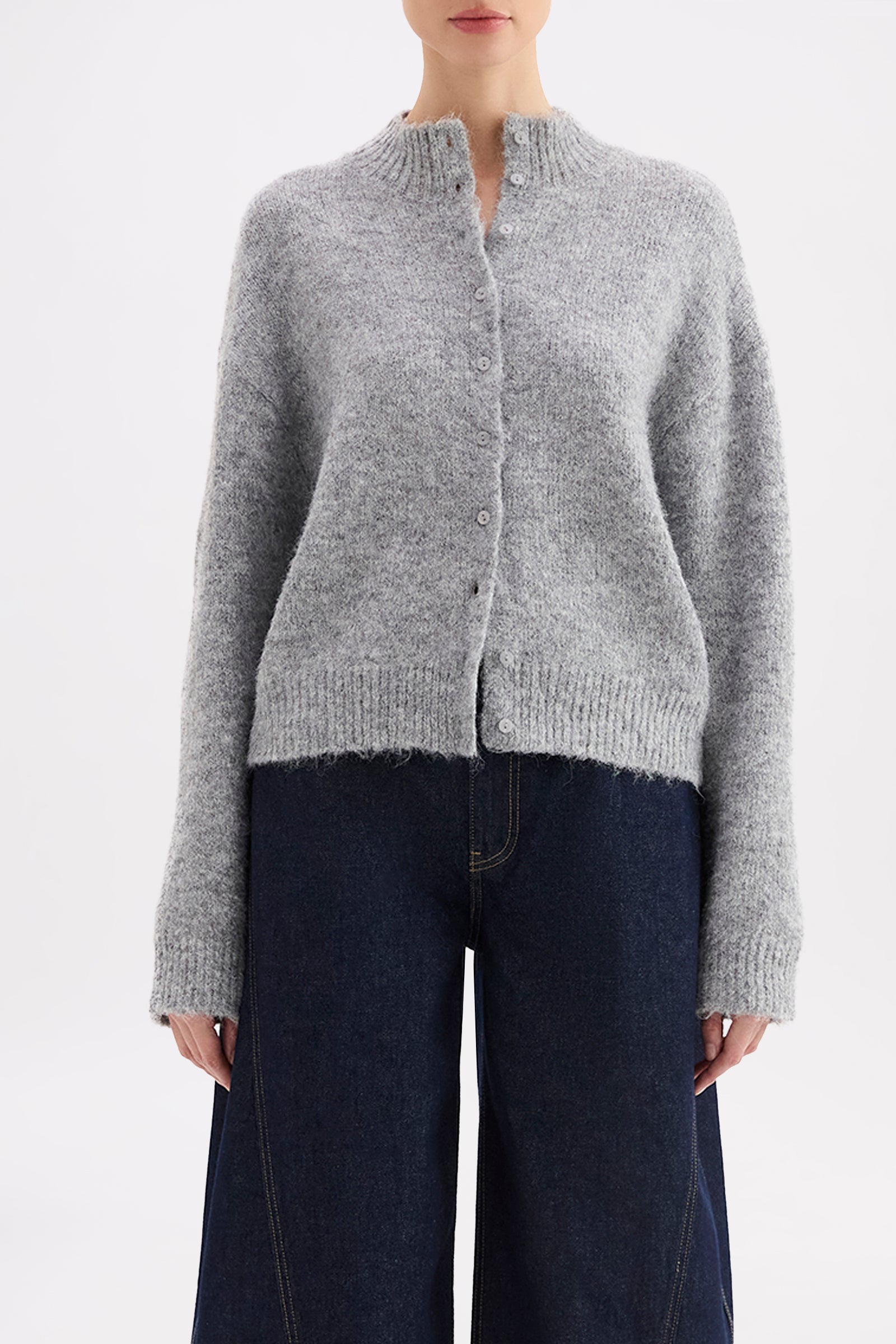 Sia Knit Cardigan Grey Marle 