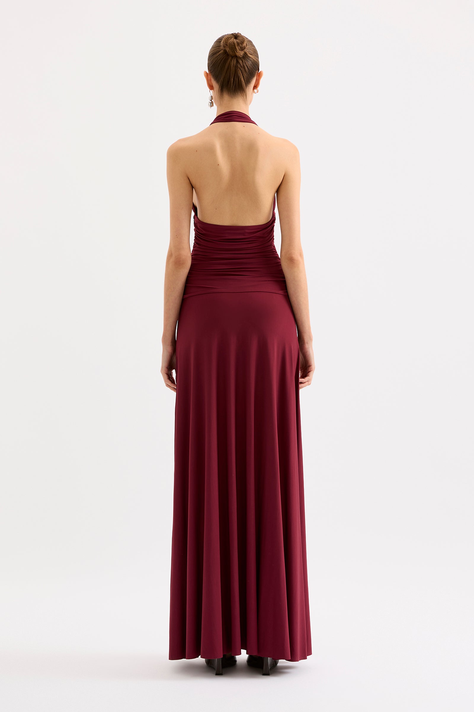 Safiya Halter Dress Wine 
