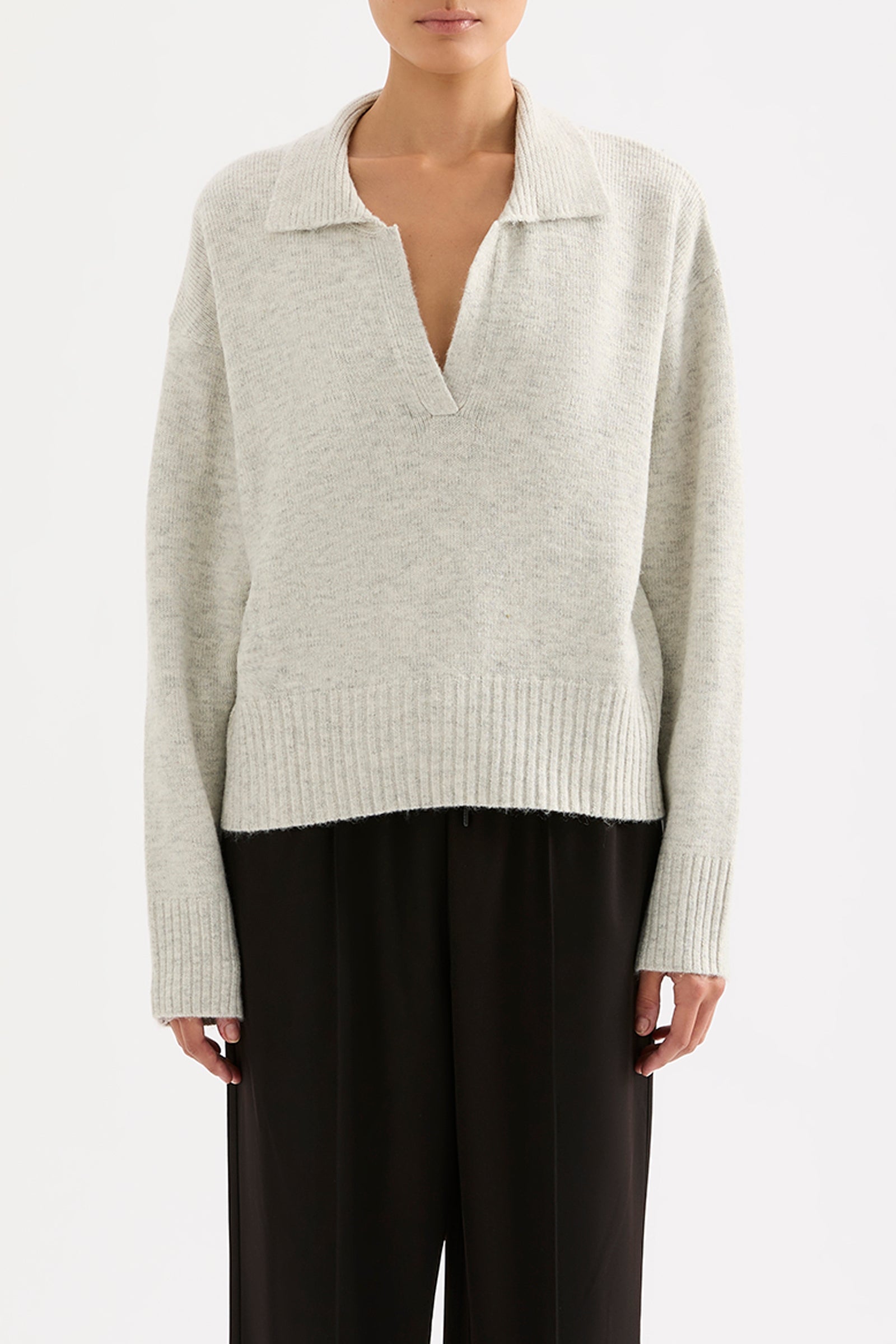 Kinsley Rugby Knit Grey Marle 
