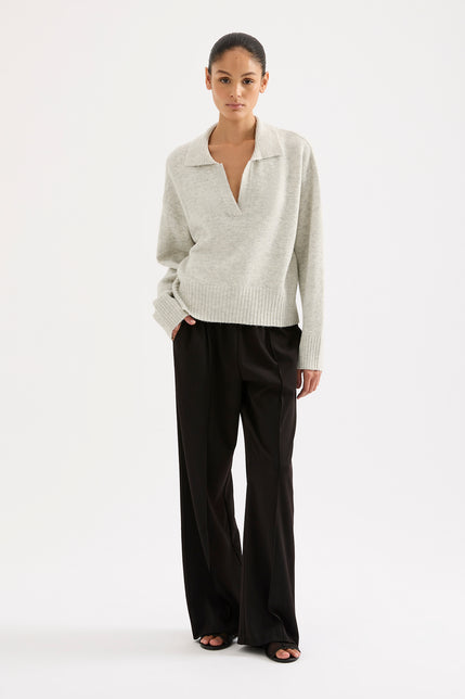 Kinsley Rugby Knit Grey Marle 