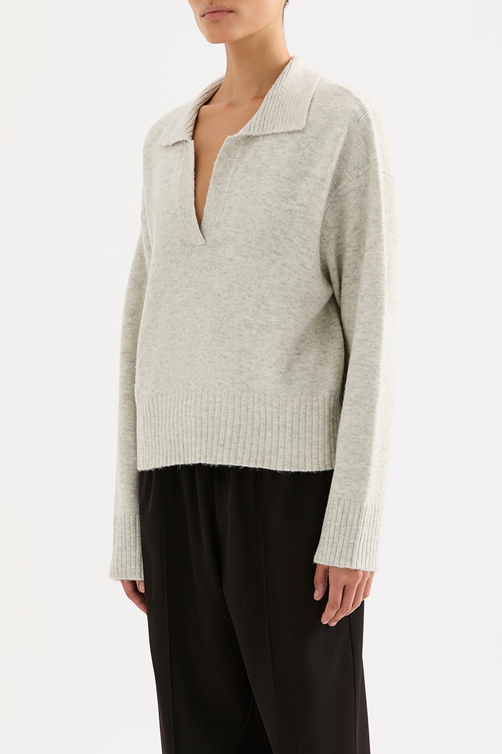 Kinsley Rugby Knit Grey Marle 