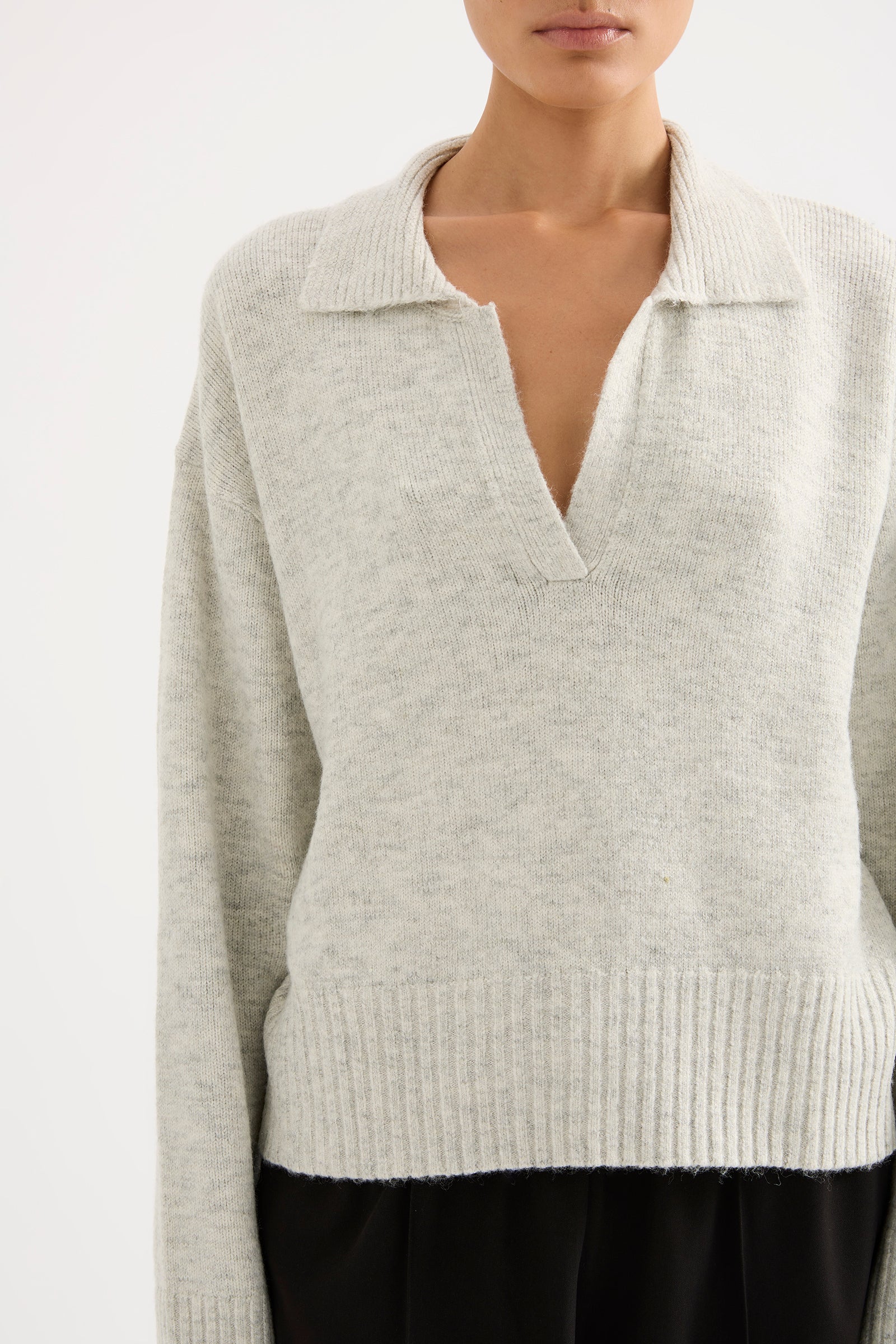 Kinsley Rugby Knit Grey Marle 