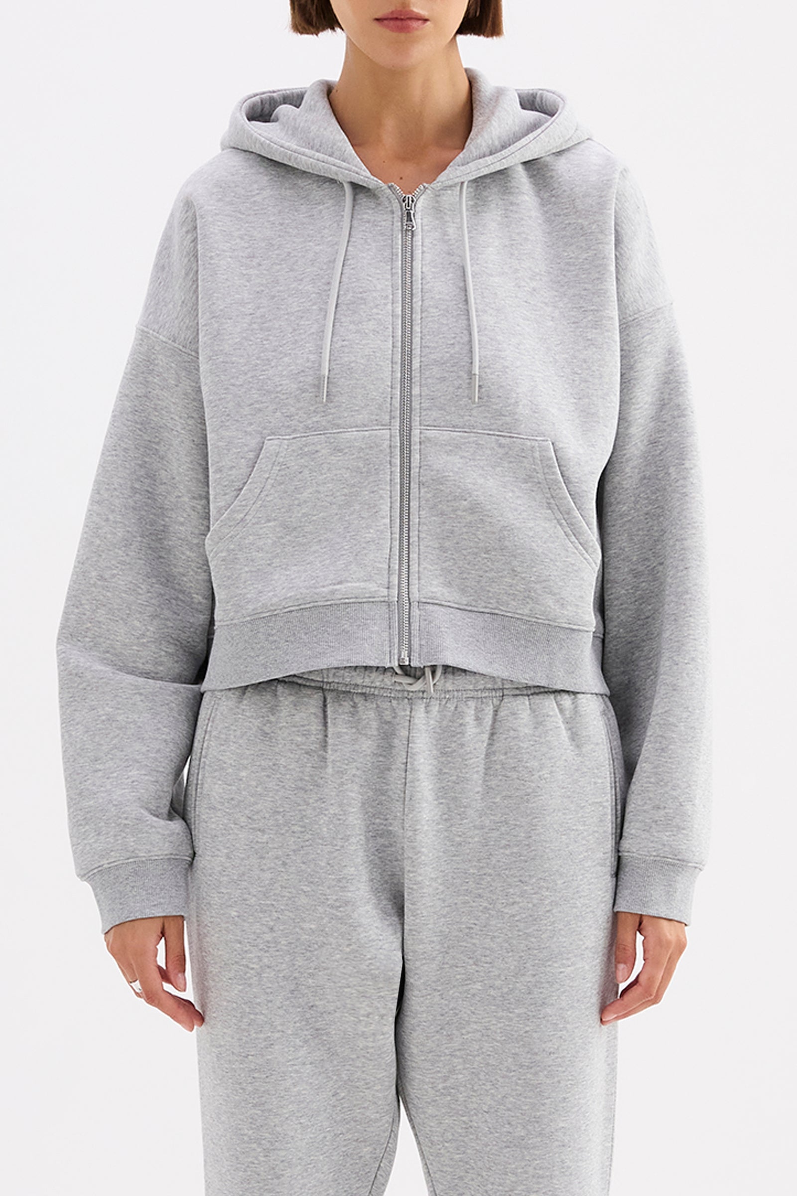 Carter Zip Up Hoodie Grey Marle 