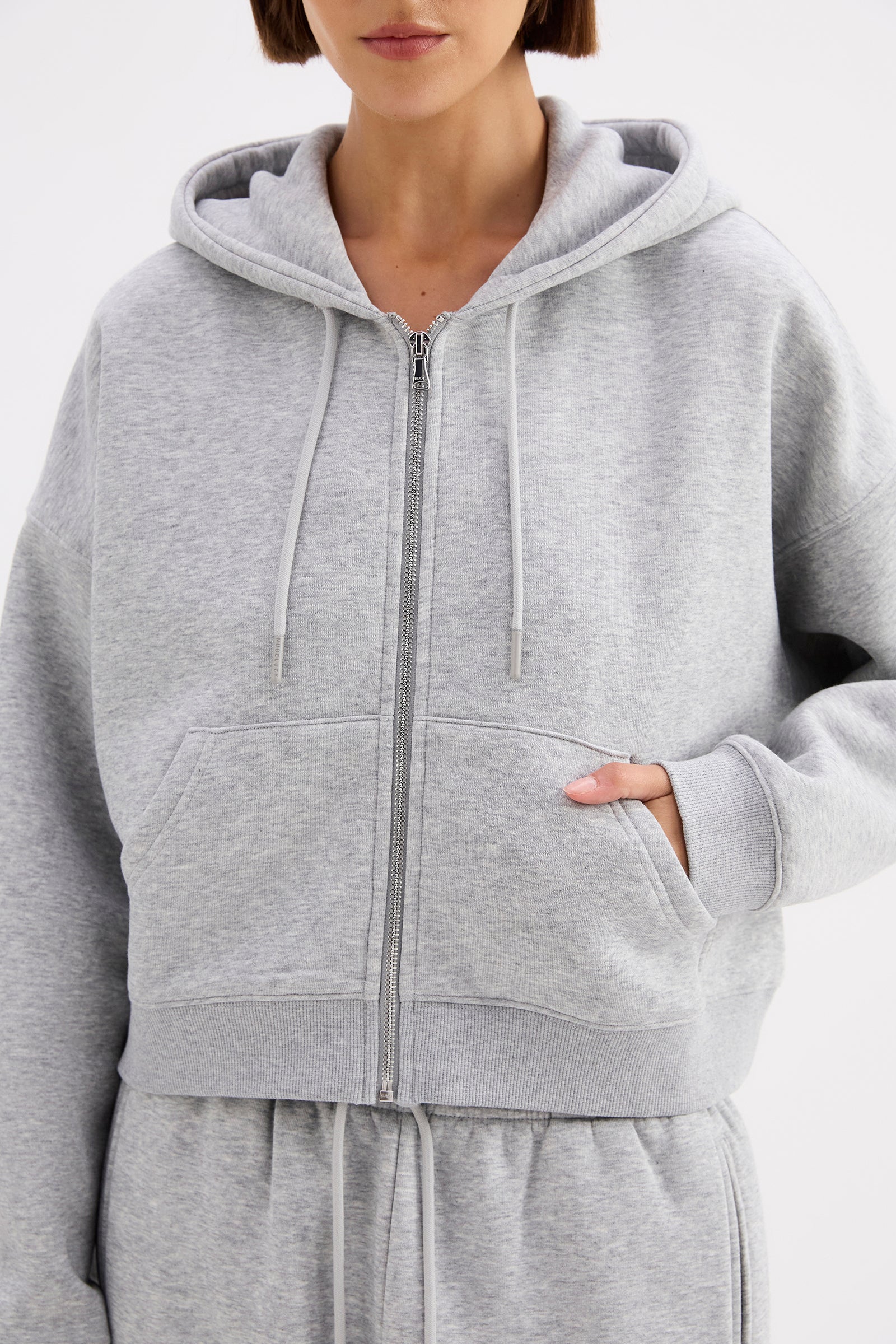 Carter Zip Up Hoodie Grey Marle 