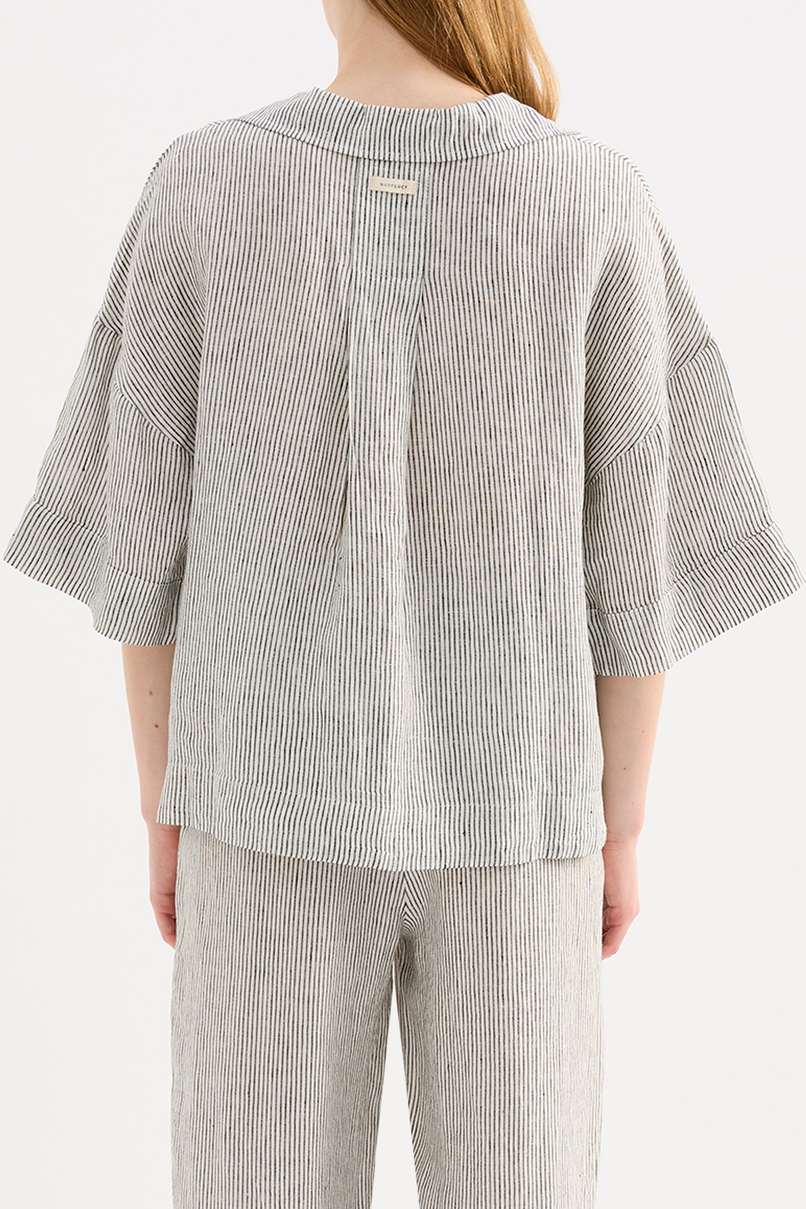 Lounge Stripe Linen Shirt Pinstripe 