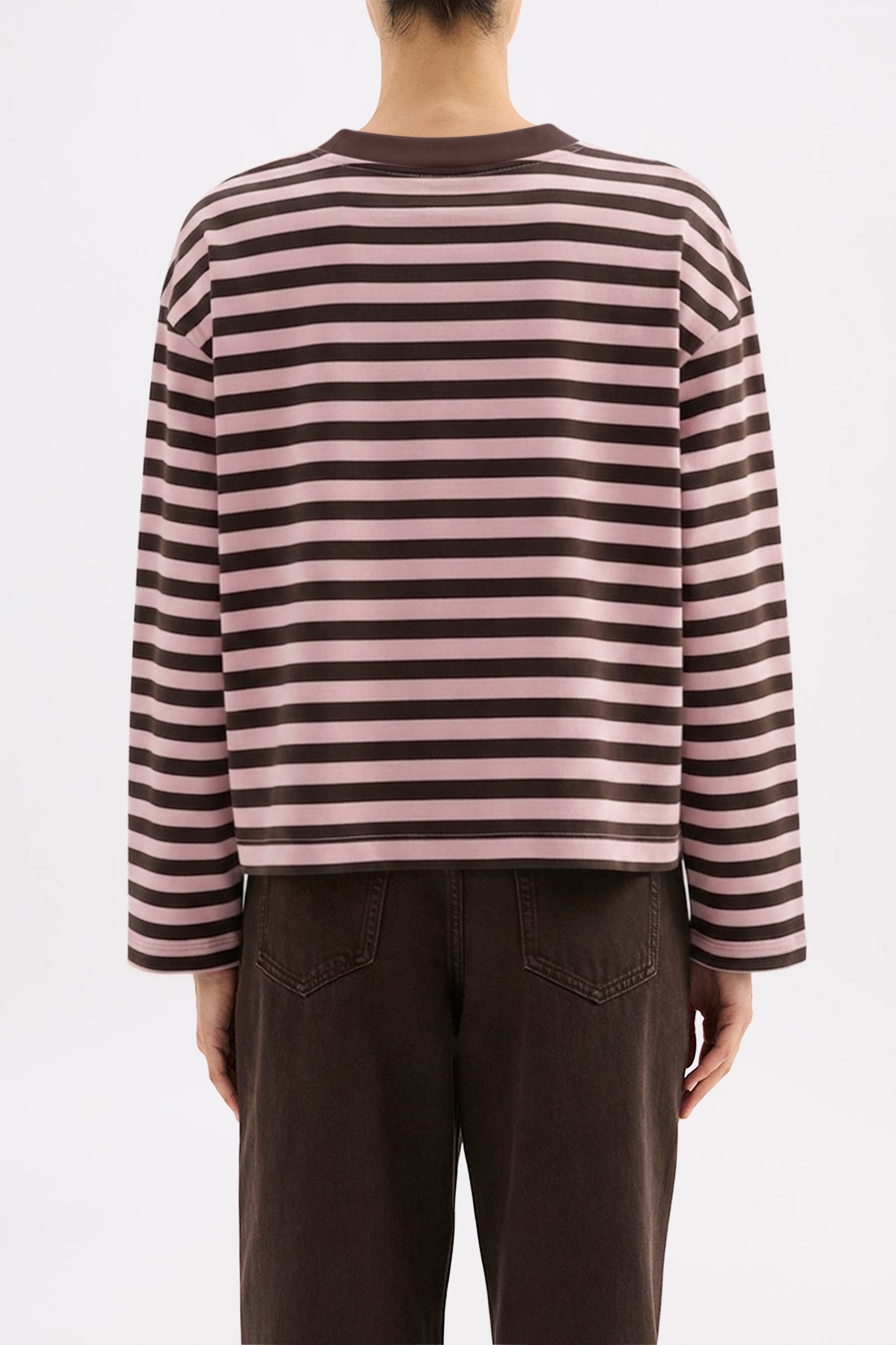 Organic Stripe Ls Tee Blush Stripe 