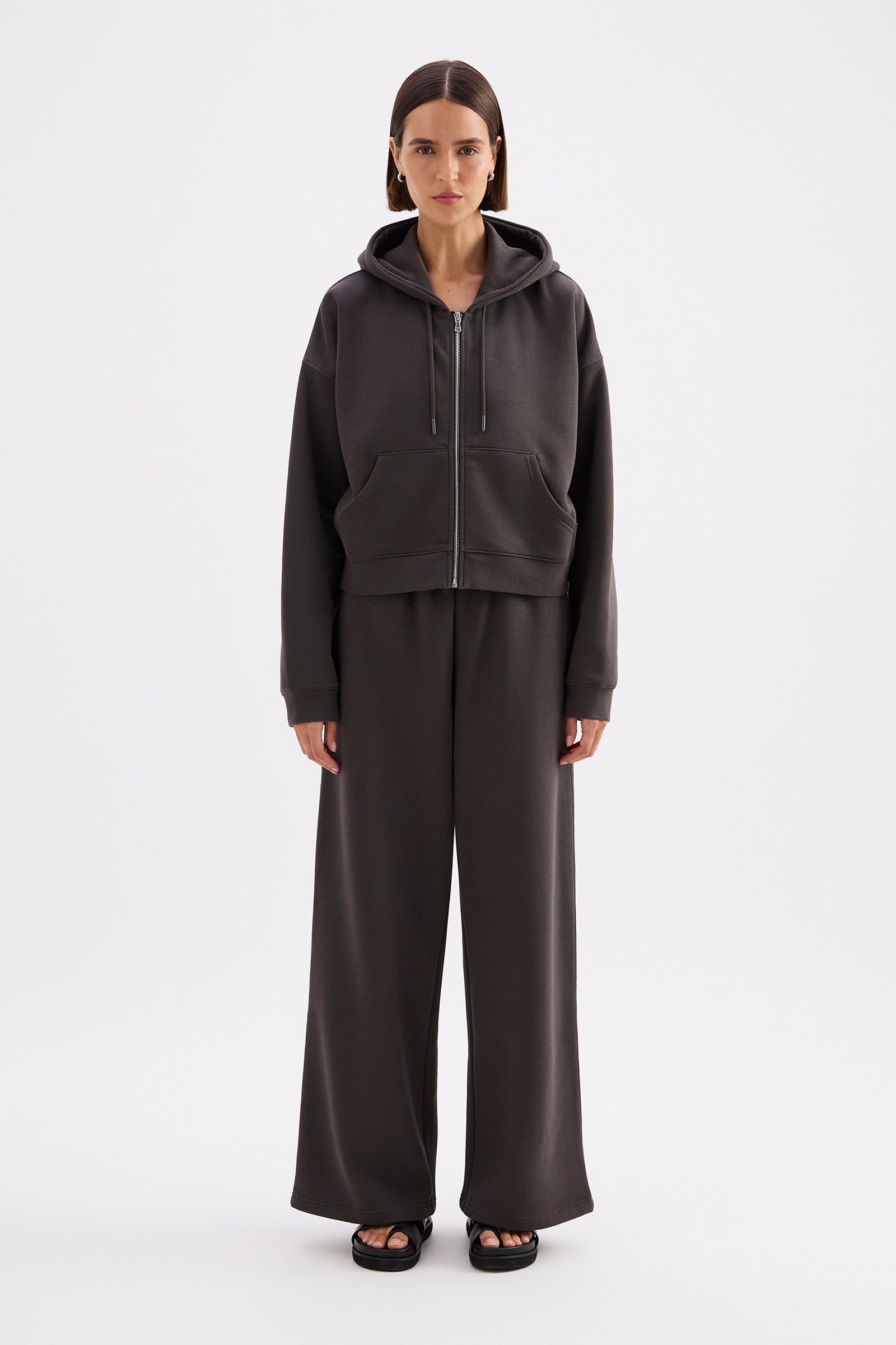 Carter Zip Up Hoodie Coal 
