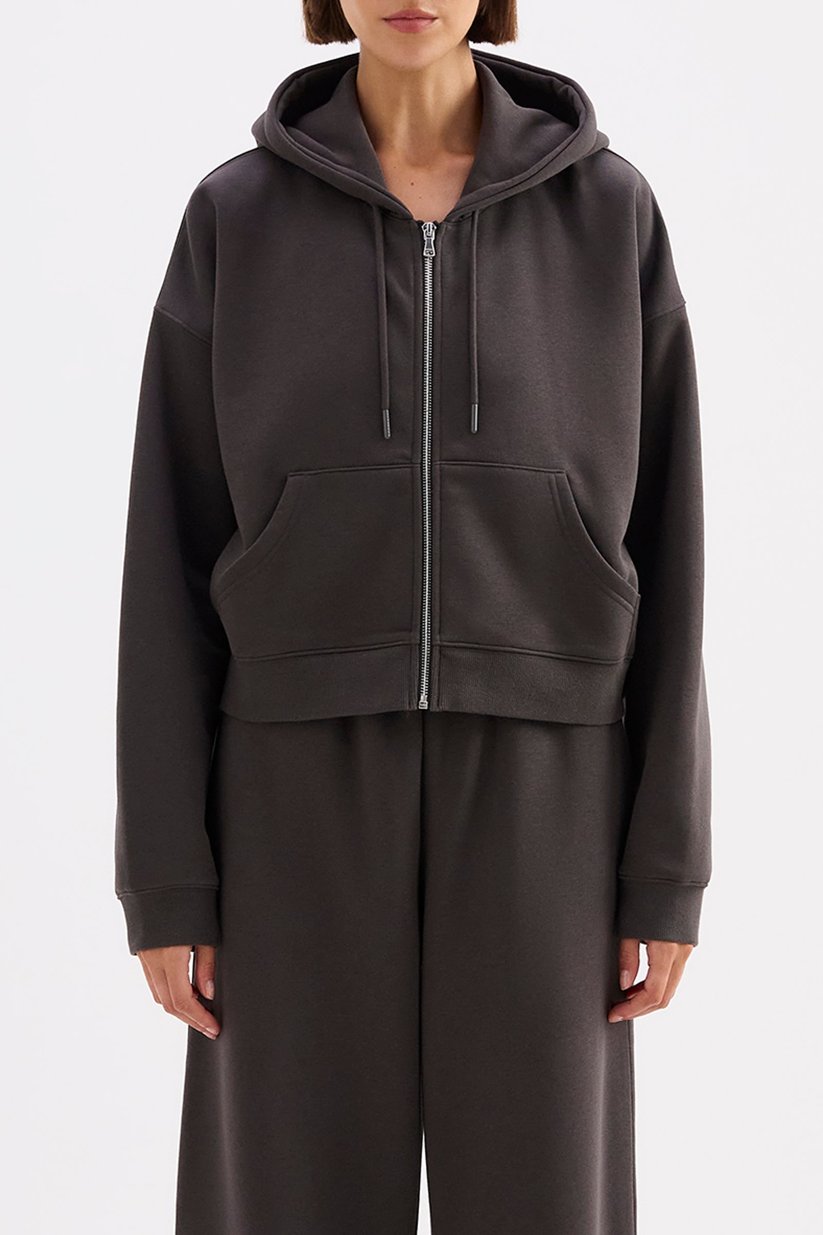 Carter Zip Up Hoodie Coal 