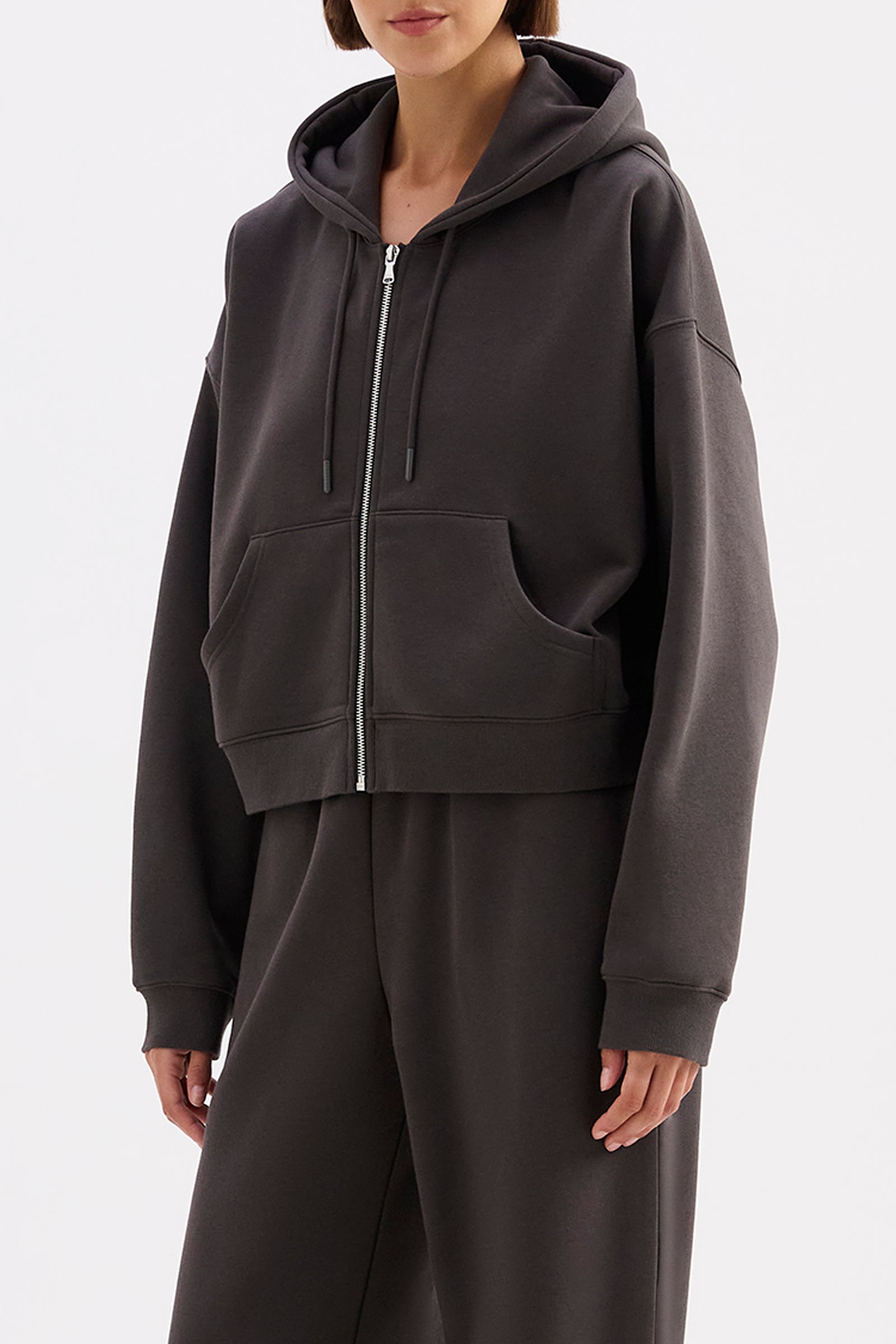 Carter Zip Up Hoodie Coal 