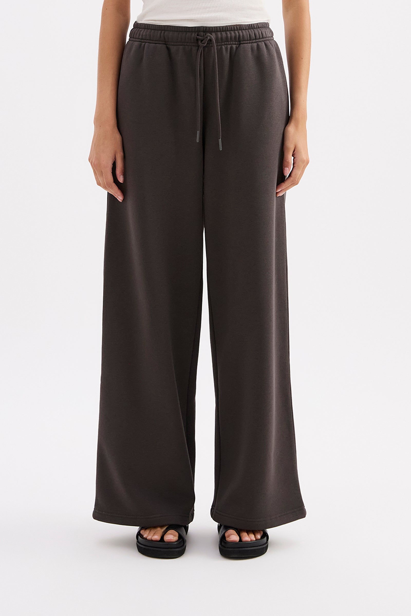 Carter Wide Leg Track Pant Coal 