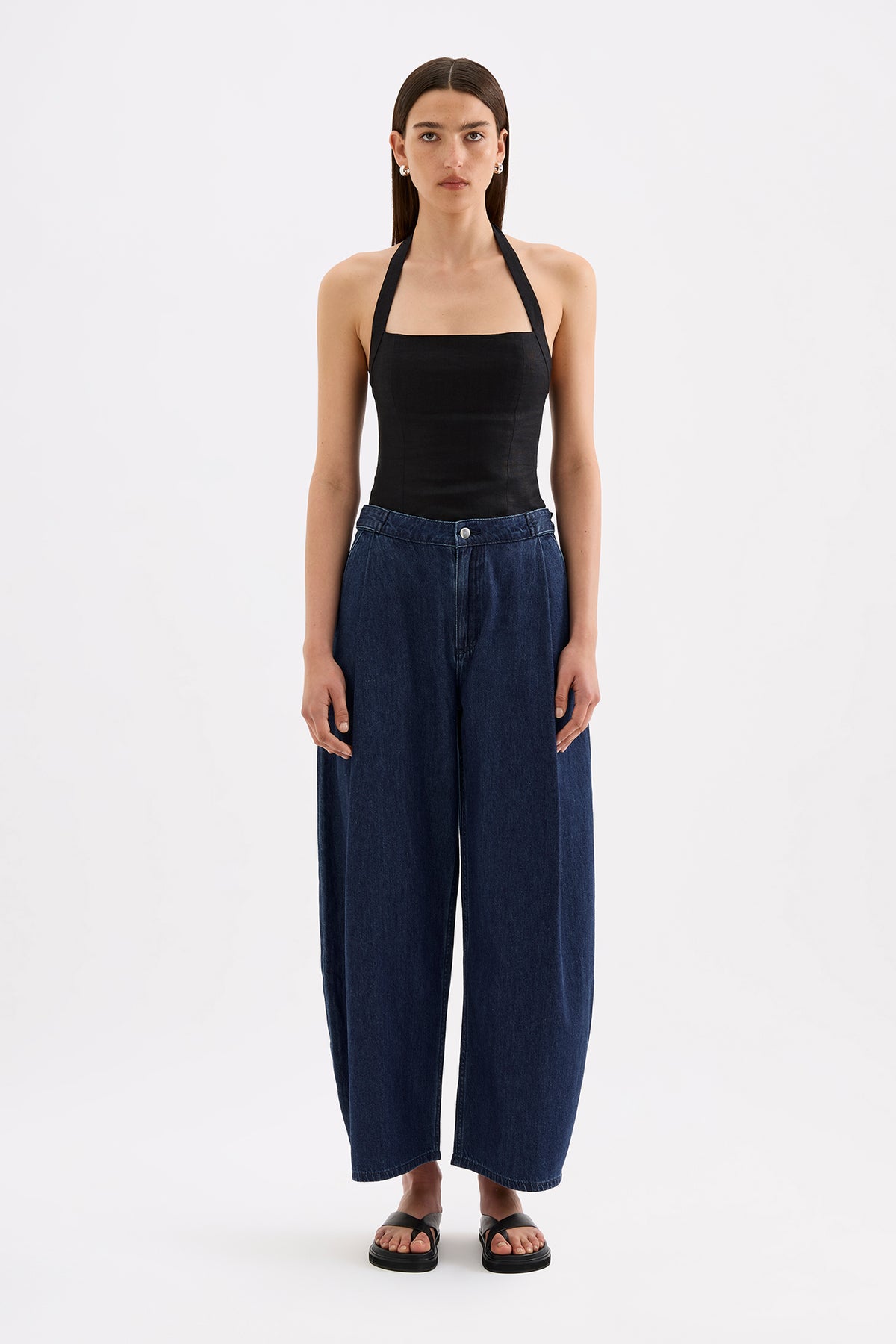 Carey Linen Top Black 