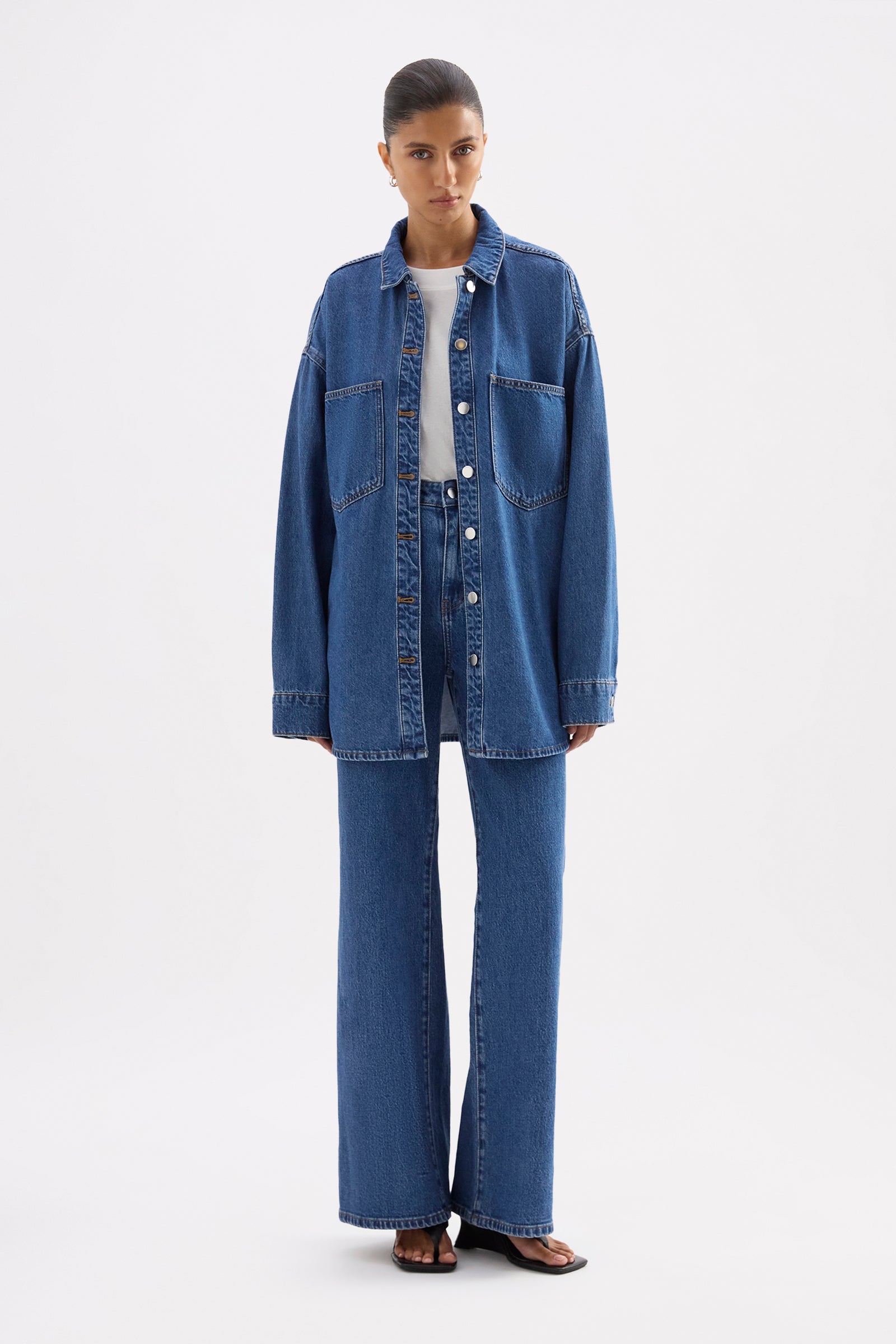 Organic Denim Overshirt Royal Blue 