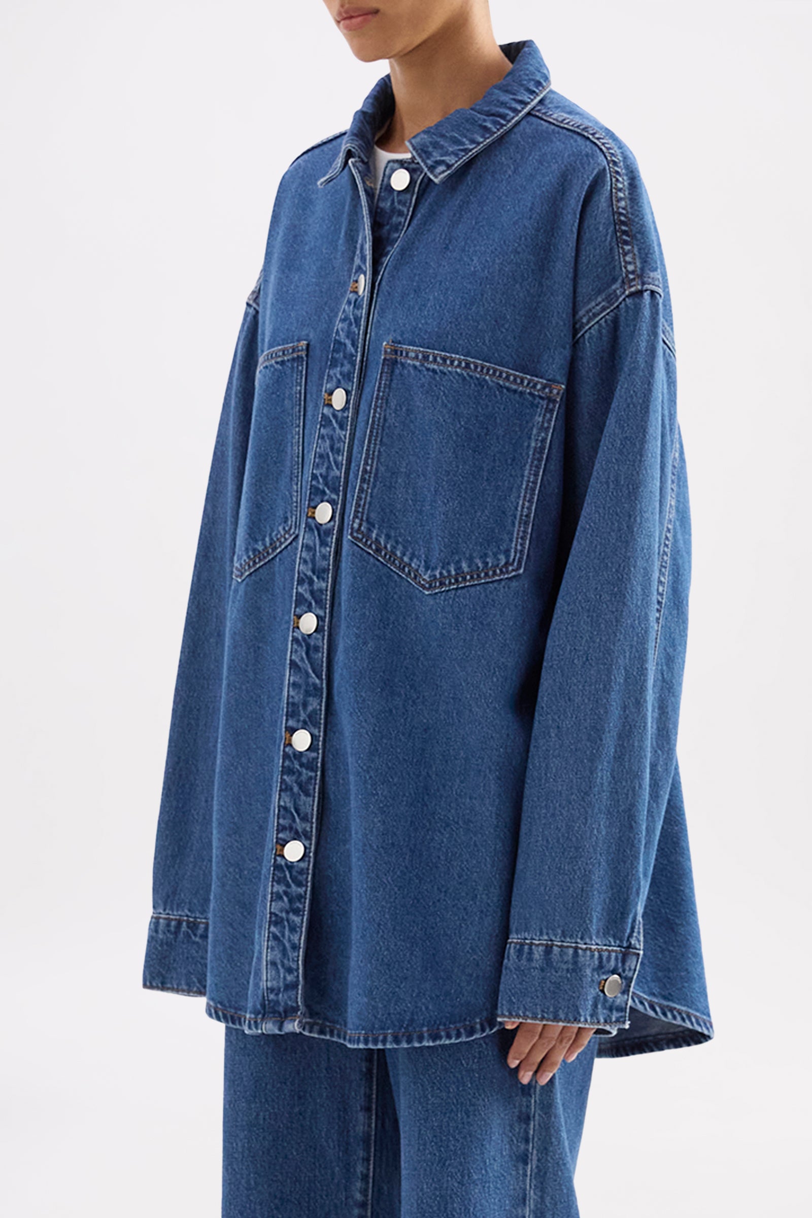 Organic Denim Overshirt Royal Blue 