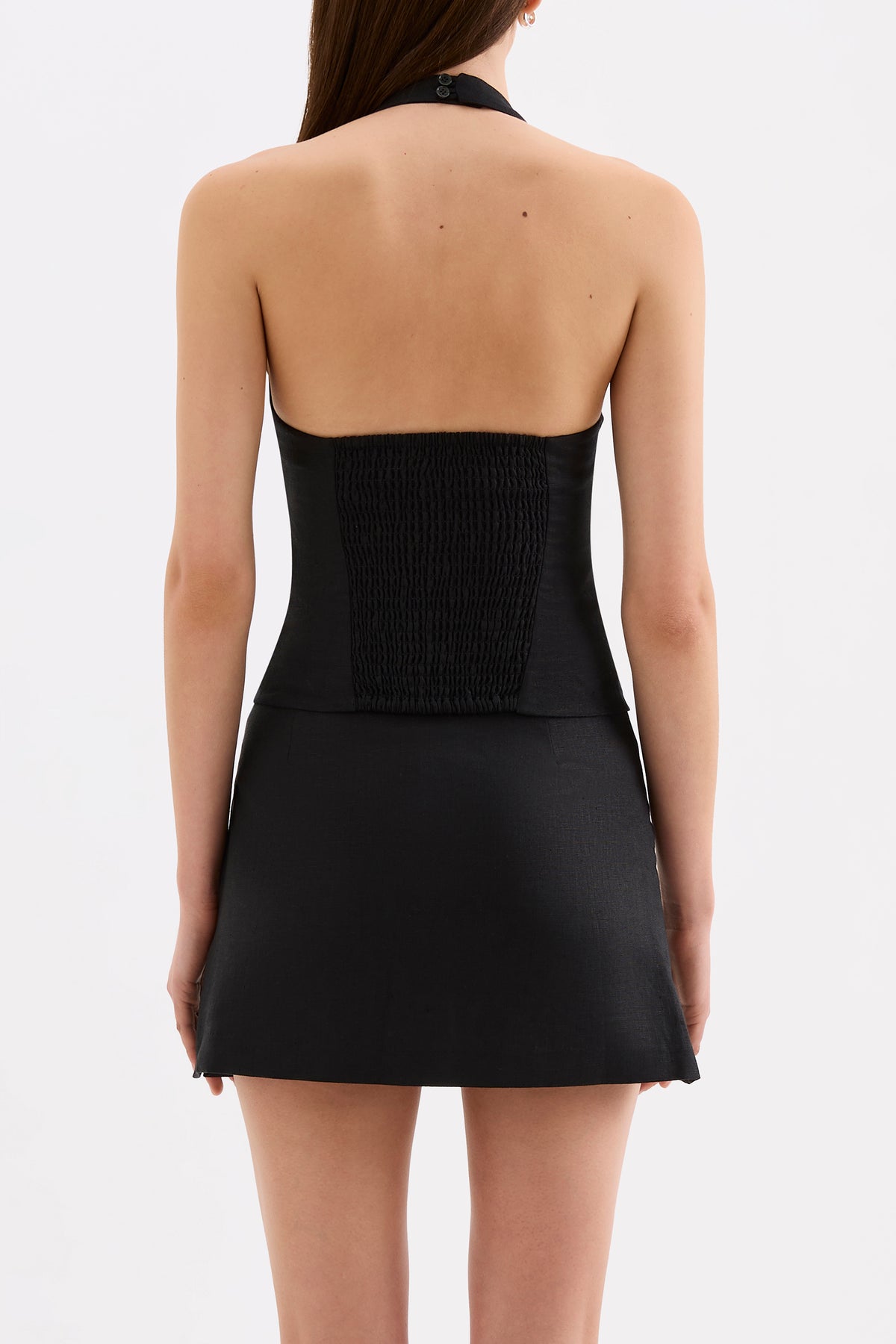 Carey Linen Top Black 
