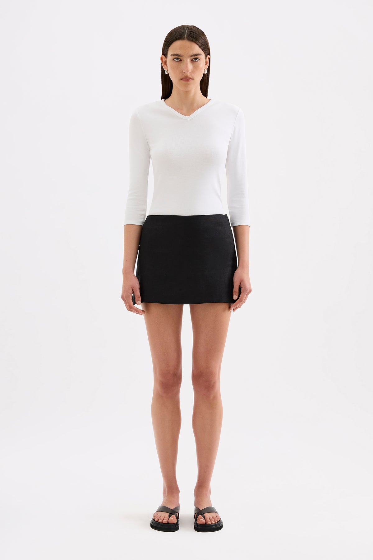 Carey Linen Skort Black 