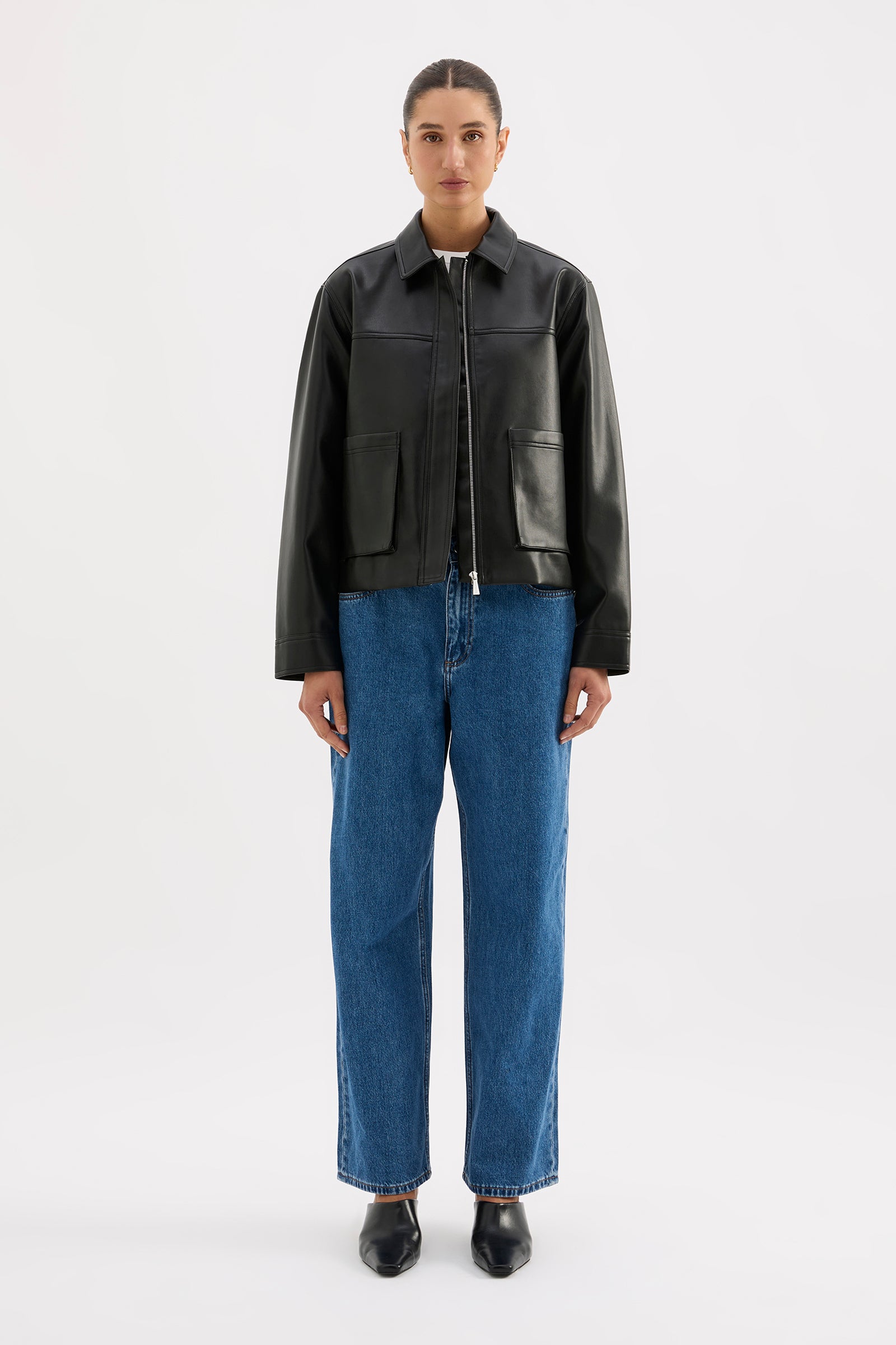 Maude Vegan Leather Jacket Black 